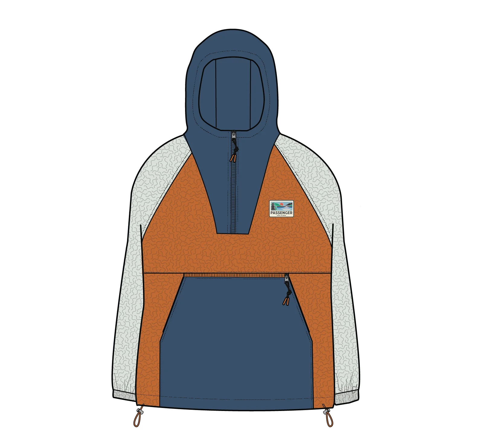 Alexander Hooded Polar Fleece - Sunrise Orange - Image 5