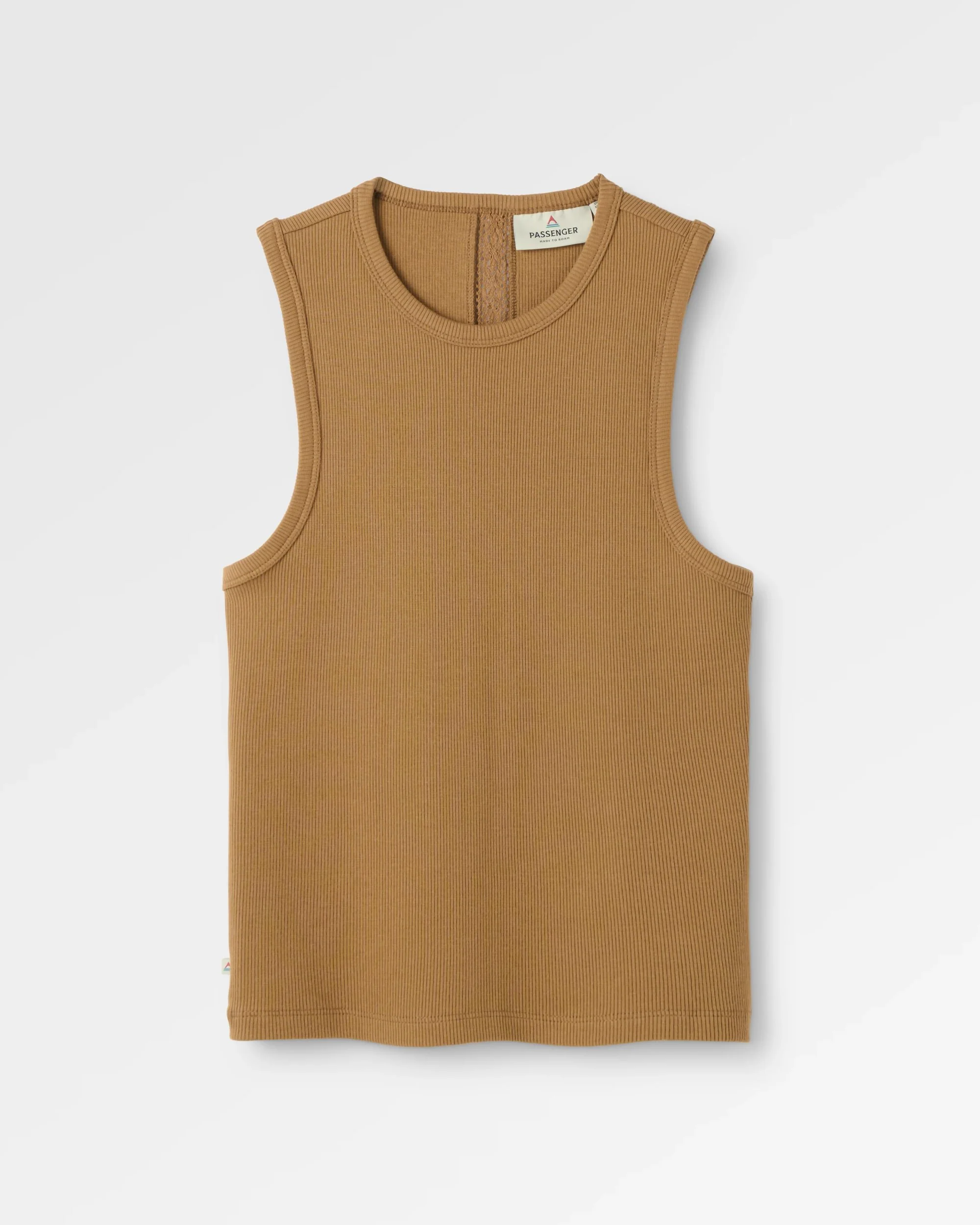 Atmos Ribbed Tank Vest - Caramel Brown - Image 2