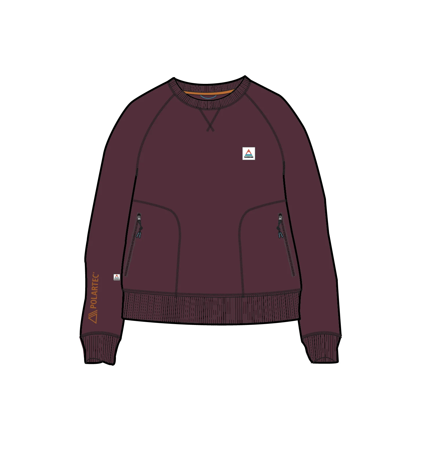 Ayla Micro Polartec® Crew Fleece - Fig - Image 7