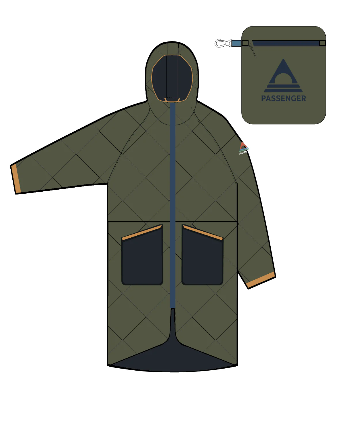Campscape Fleece Lined Parka - Black/Khaki - Image 15