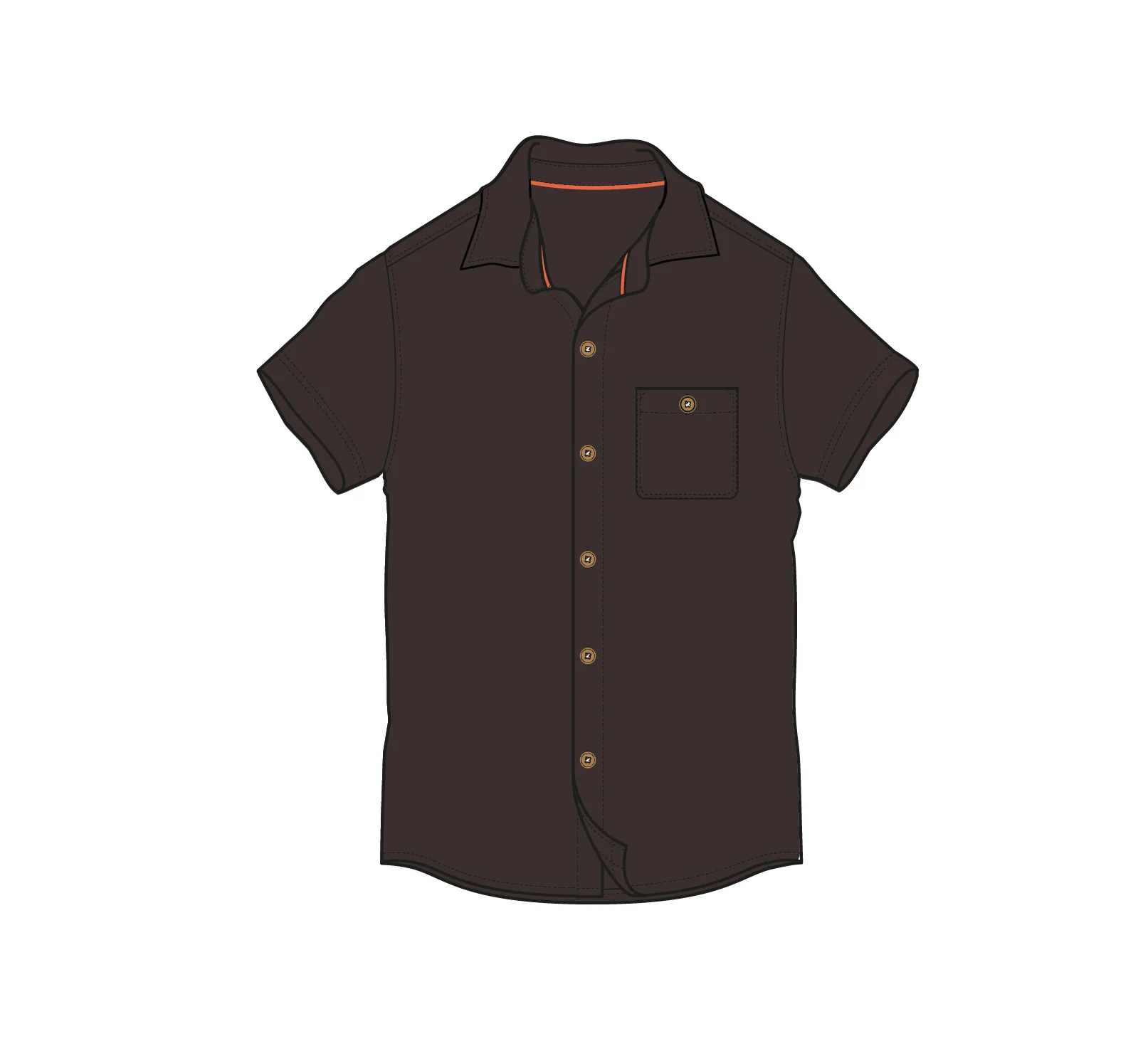 Chill Textured Short Sleeve Shirt - Espresso - Image 11