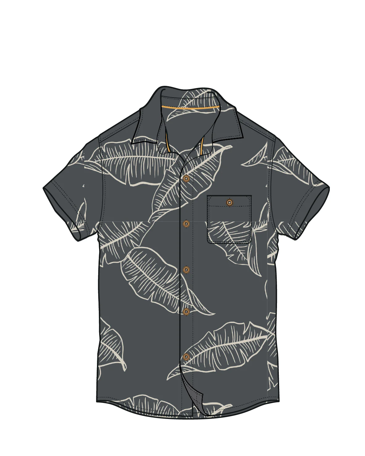 Chill Textured Short Sleeve Shirt - Palm Faded Black - Image 7