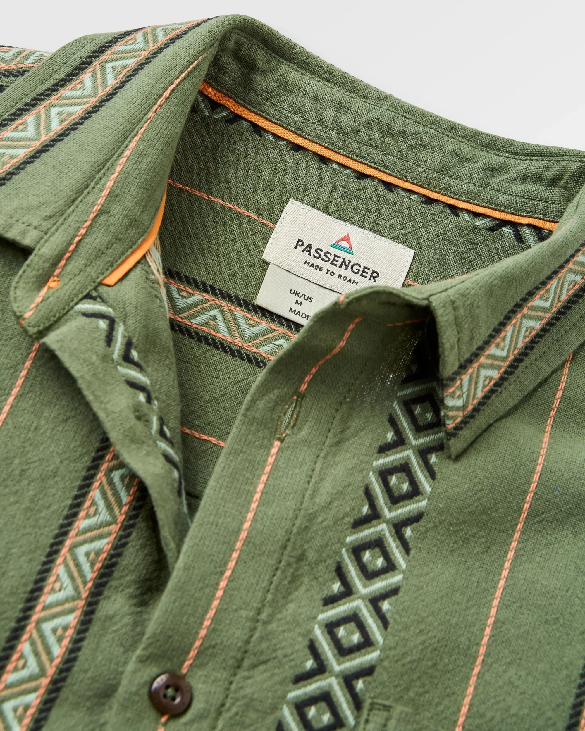 Chill Textured Short Sleeve Shirt - Wild Green Stripe - Image 2