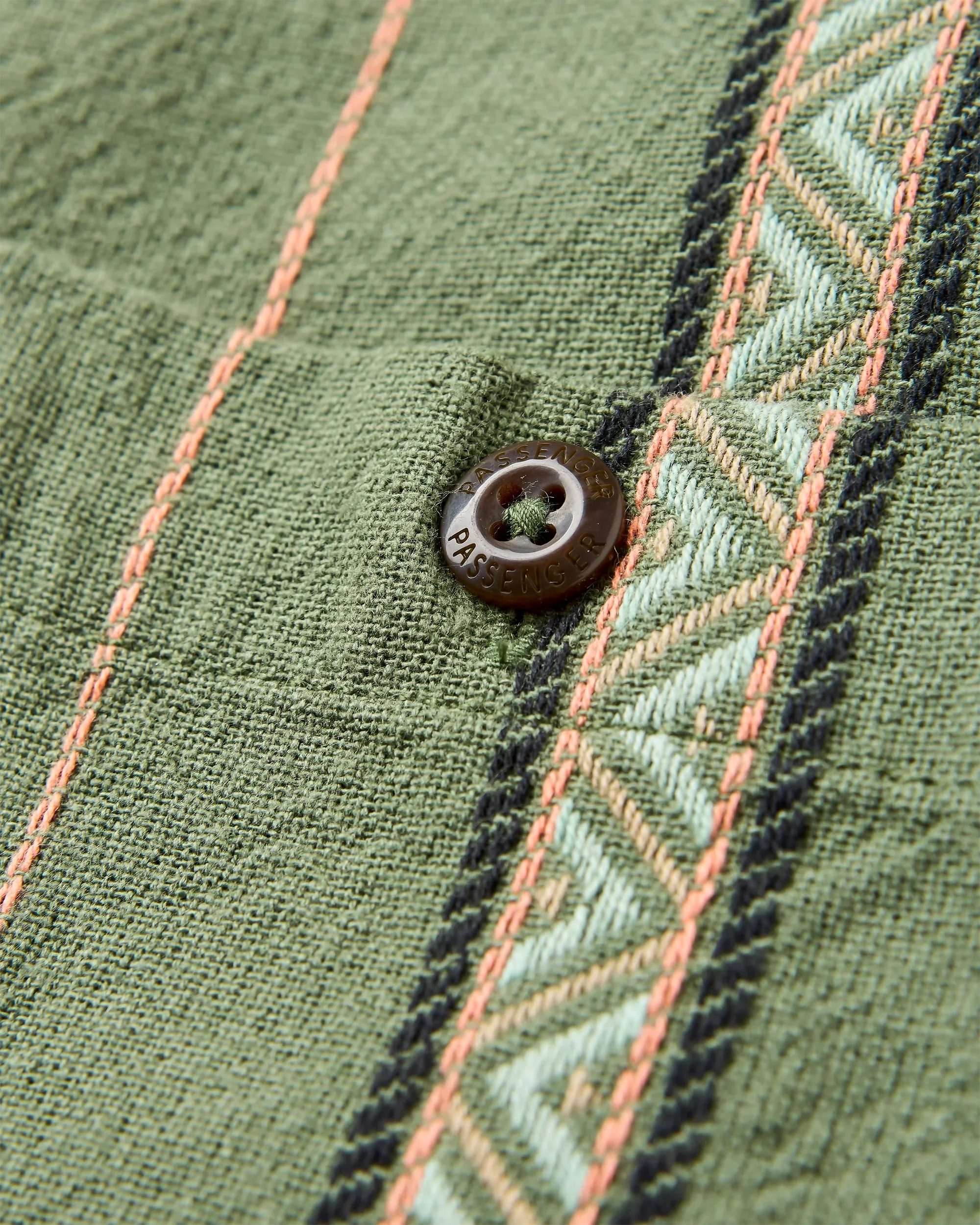 Chill Textured Short Sleeve Shirt - Wild Green Stripe - Image 4