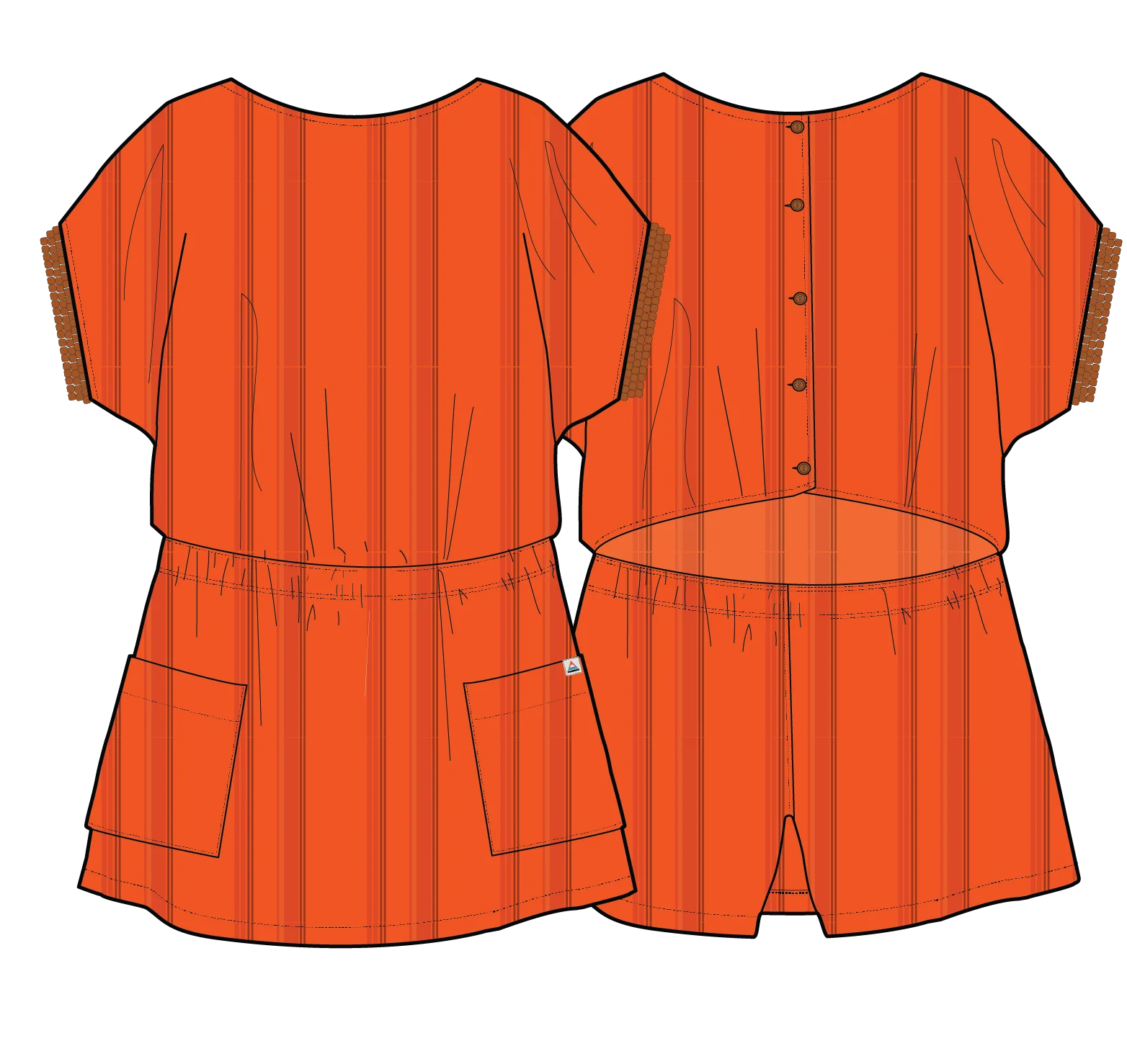 Clarity Short Skort Dress - Ember Orange Stripe - Image 14