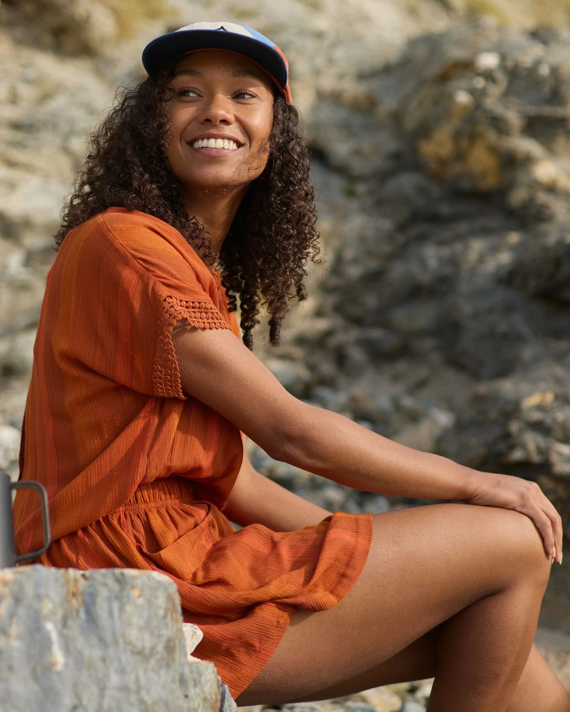 Clarity Short Skort Dress - Ember Orange Stripe - Image 3