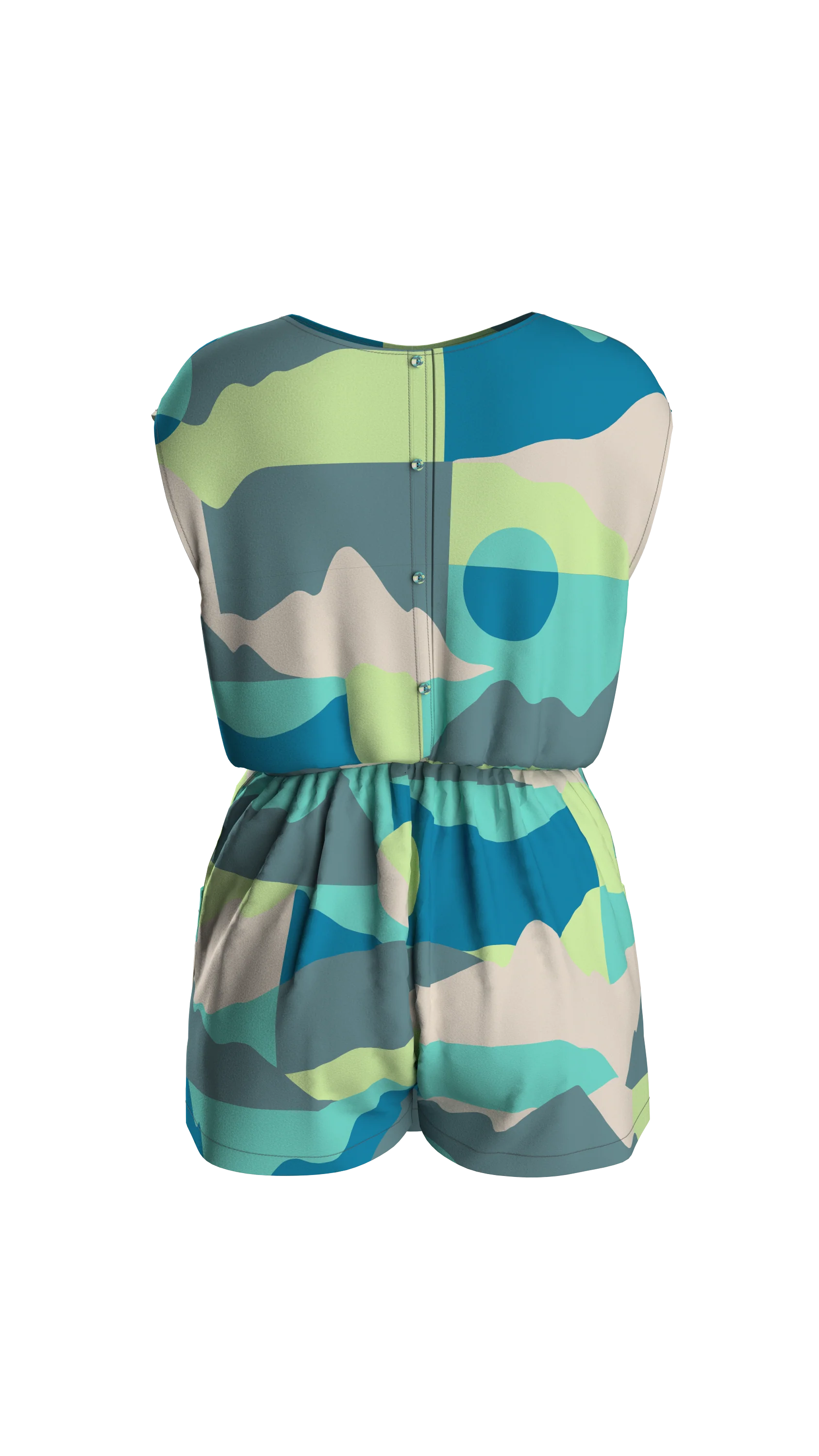 Clarity Short Skort Dress - Vista Patchwork Aqua - Image 13