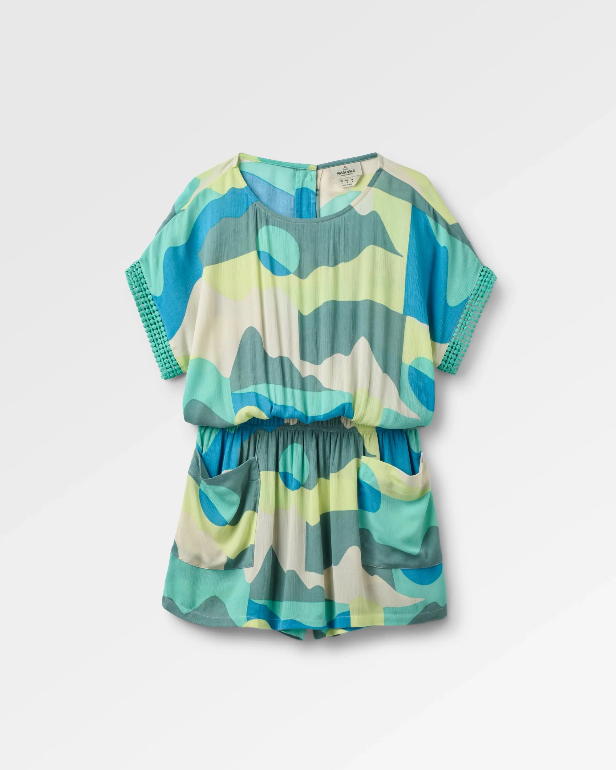 Clarity Short Skort Dress - Vista Patchwork Aqua - Image 2
