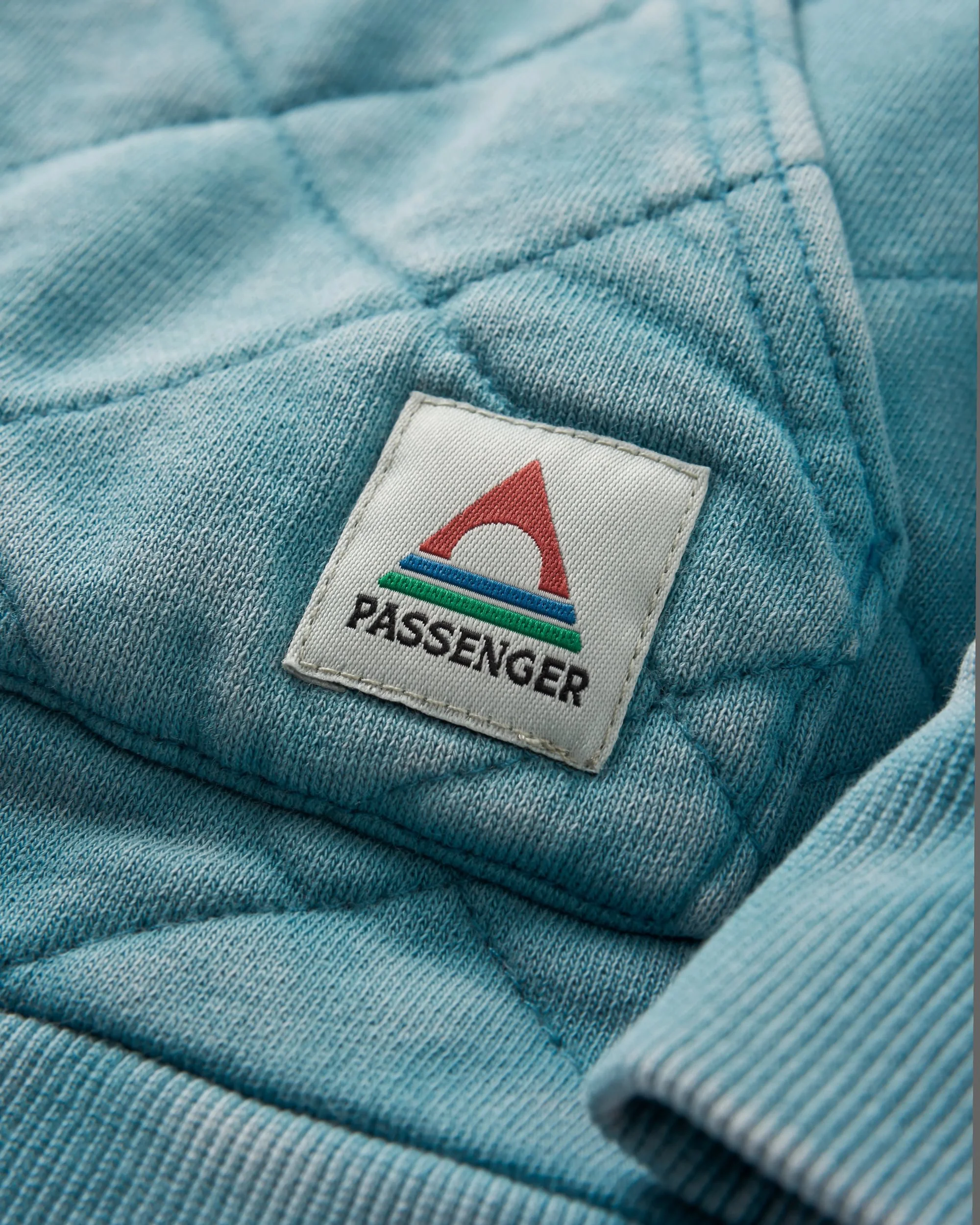 Clementine Quilted Popper Up Hoodie - Blue Pool - Image 3
