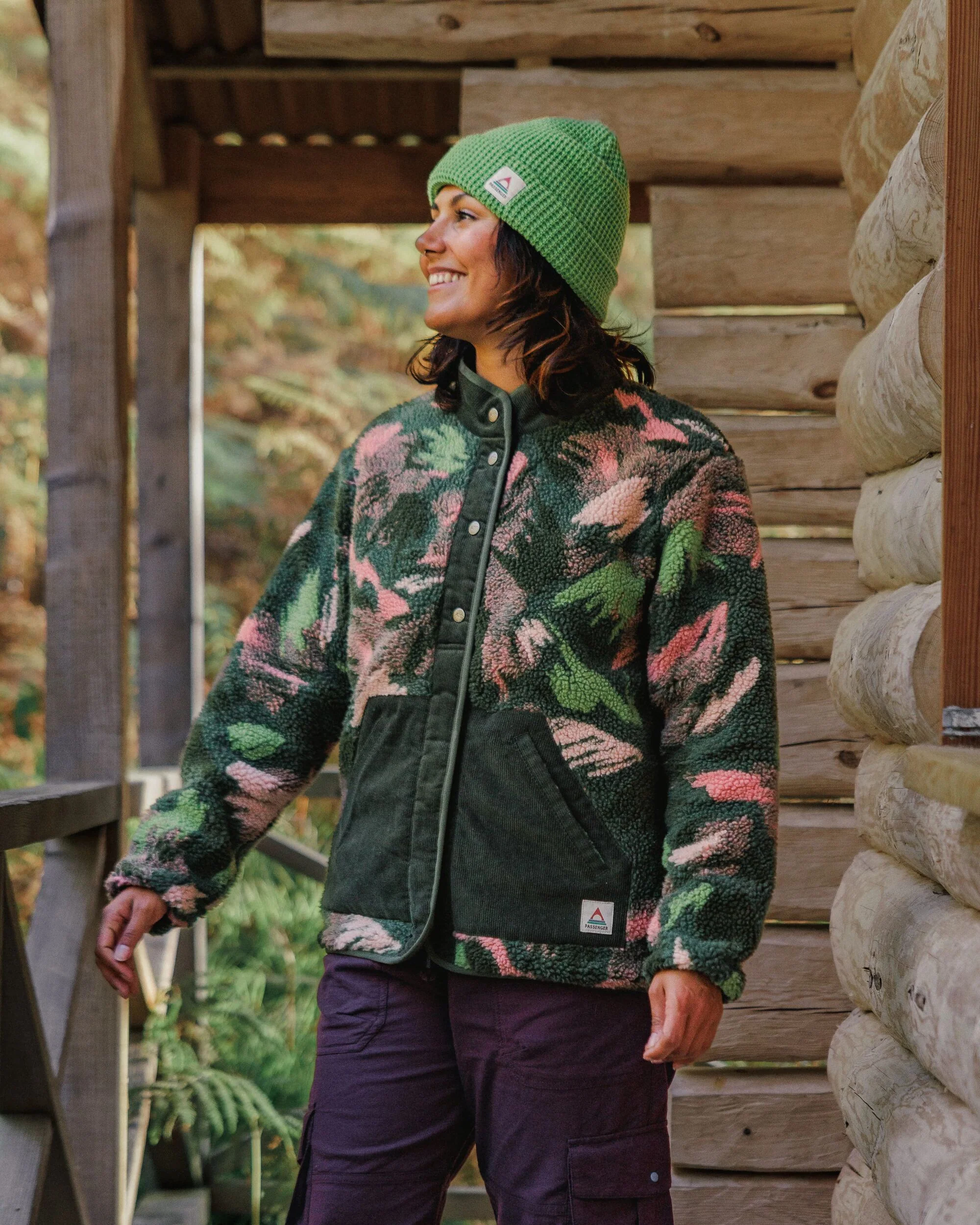 Clover Sherpa Fleece - Abstract Mountain Fir Tree