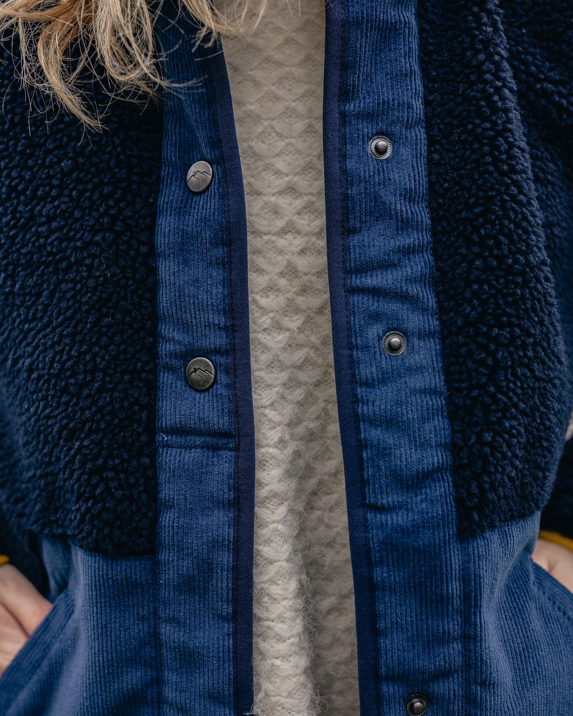 Clover Sherpa Fleece - Deep Navy - Image 4