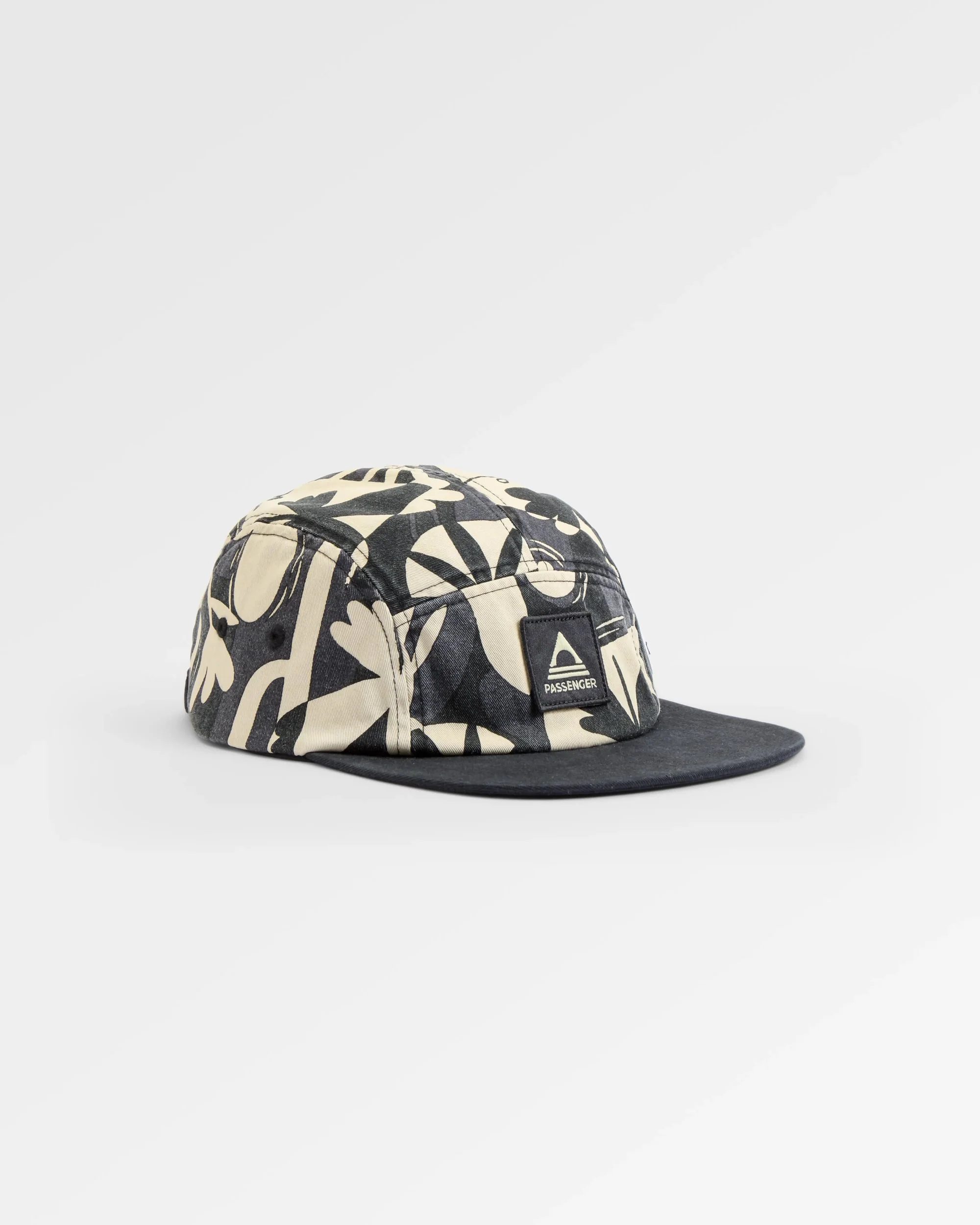 Coast 5 Panel Snapback Cap - Roam Further Black