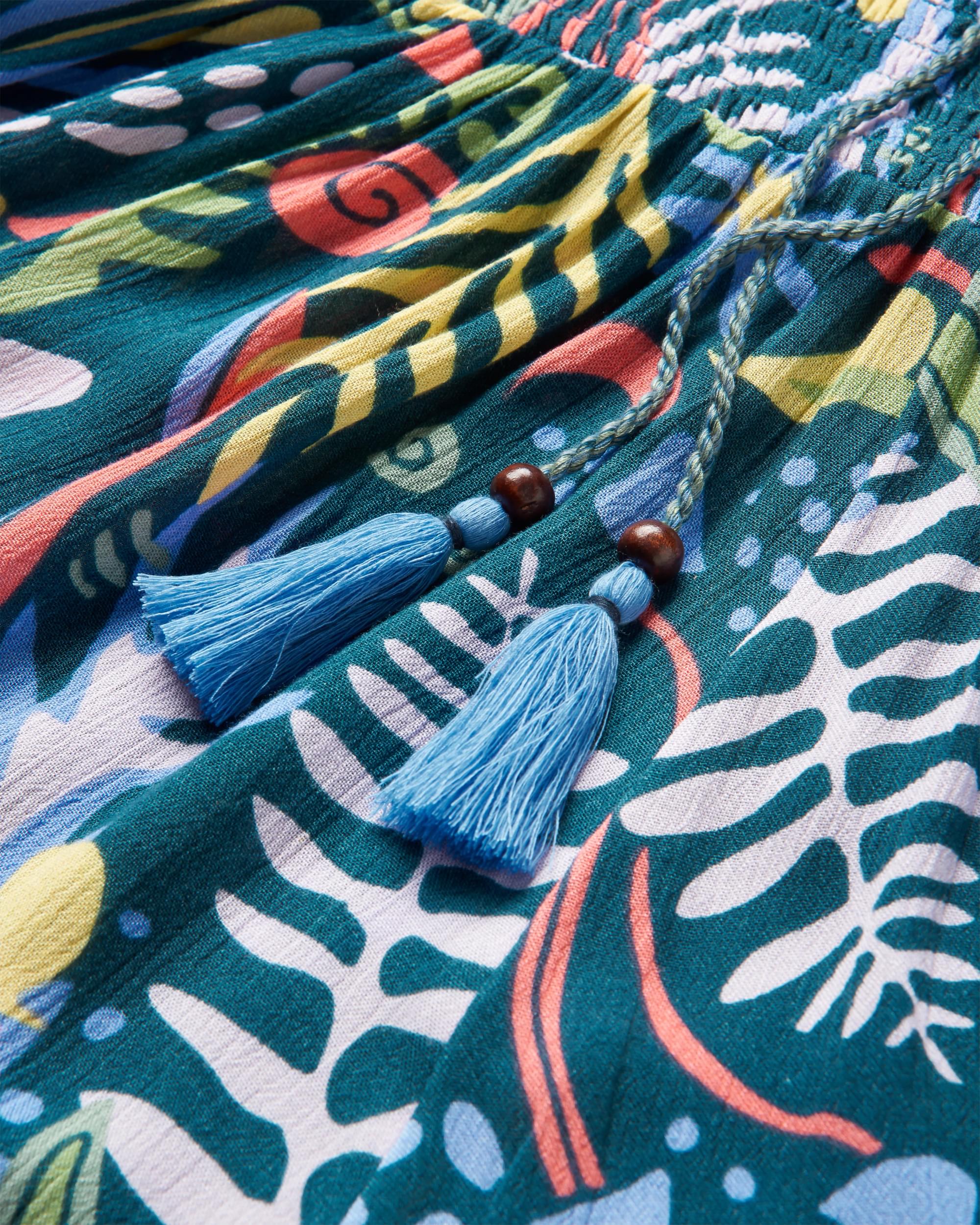 Daylily Loose Trouser - Abstract Seaweed Tidal Blue - Image 7