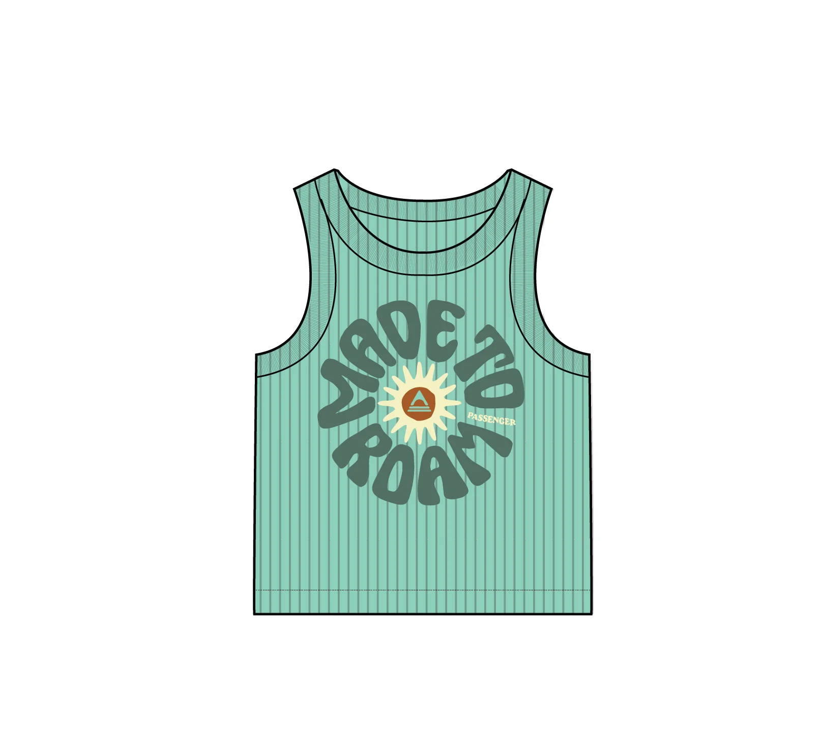 Easy Days Ribbed Graphic Cropped Vest - Aquamarine - Image 11