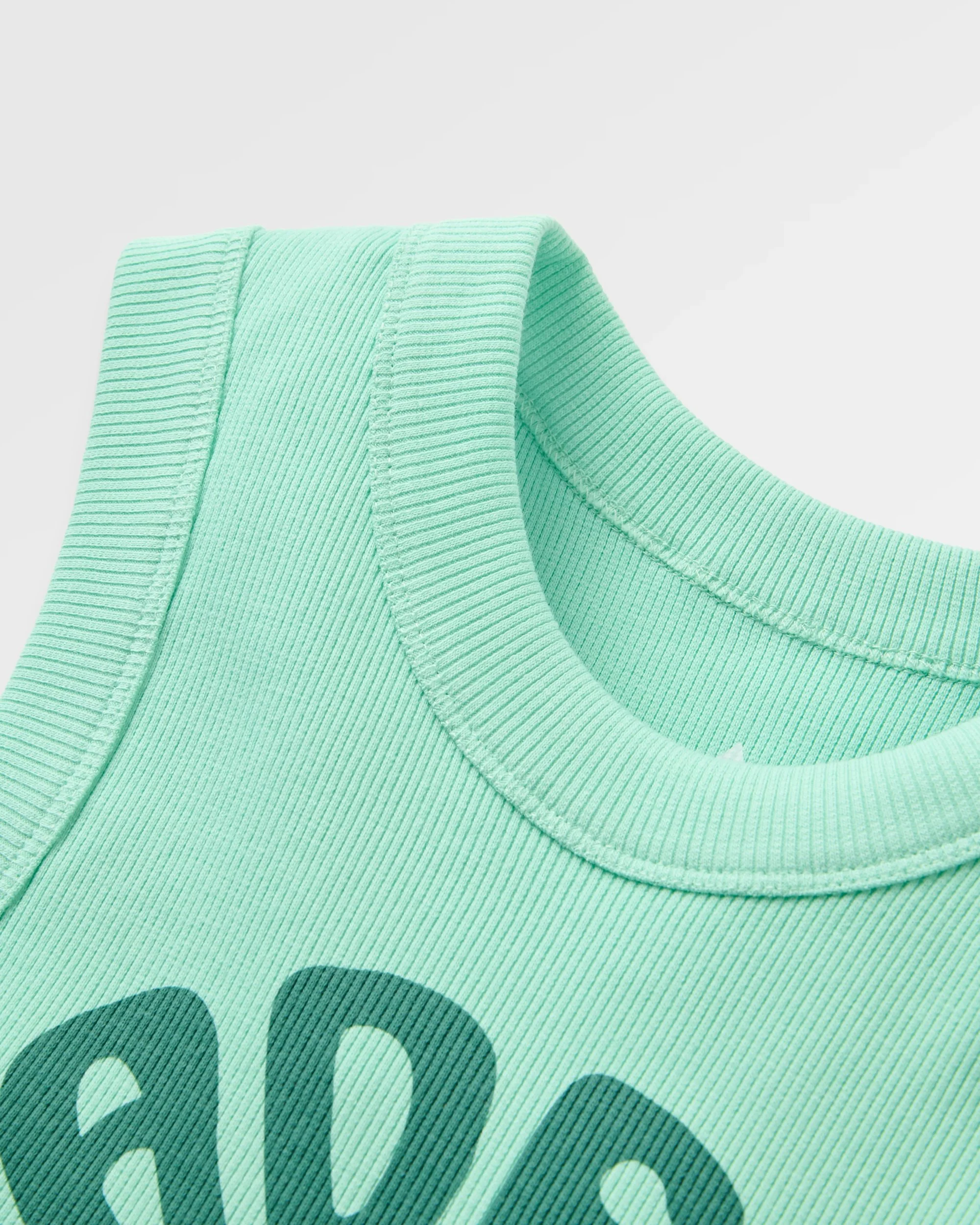 Easy Days Ribbed Graphic Cropped Vest - Aquamarine - Image 9