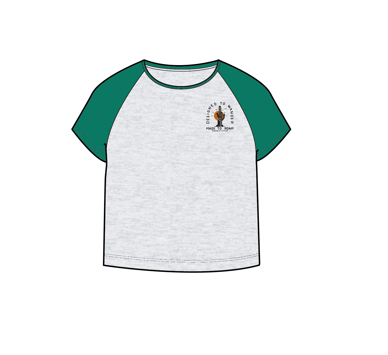 Explore Raglan T-Shirt - Light Grey Marl - Image 5