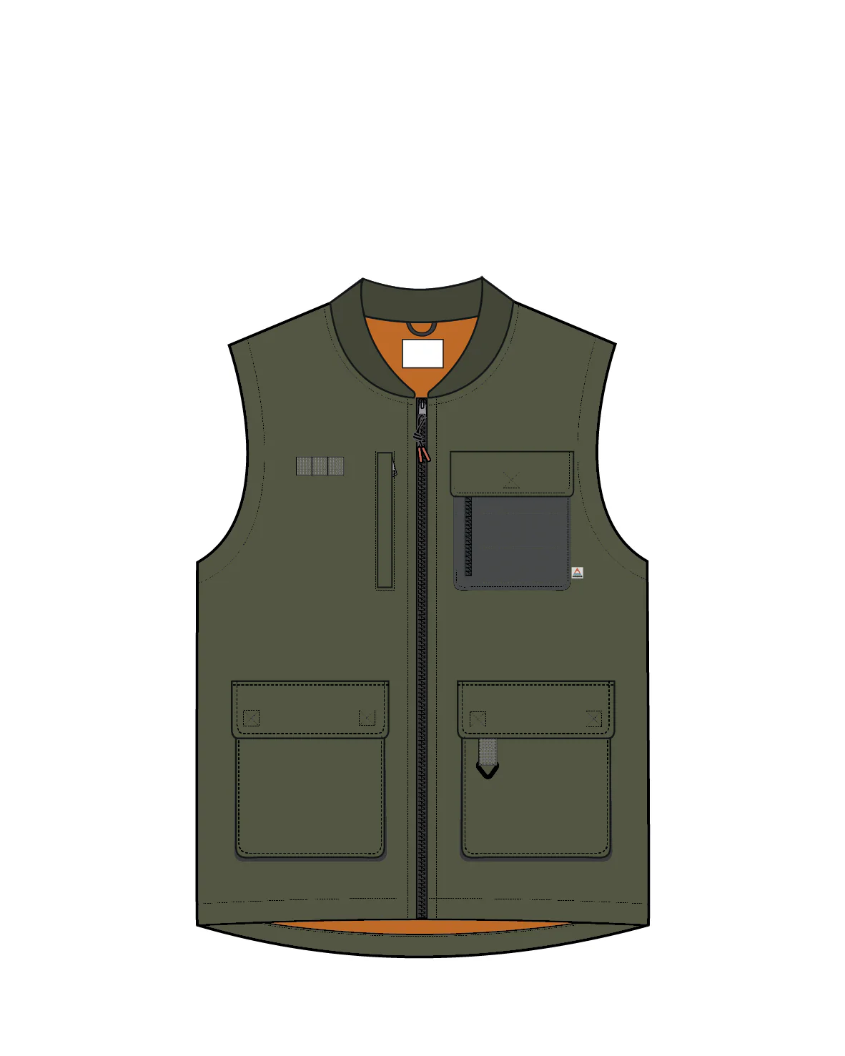 Explorers Organic Cotton Canvas Gilet - Khaki - Image 14