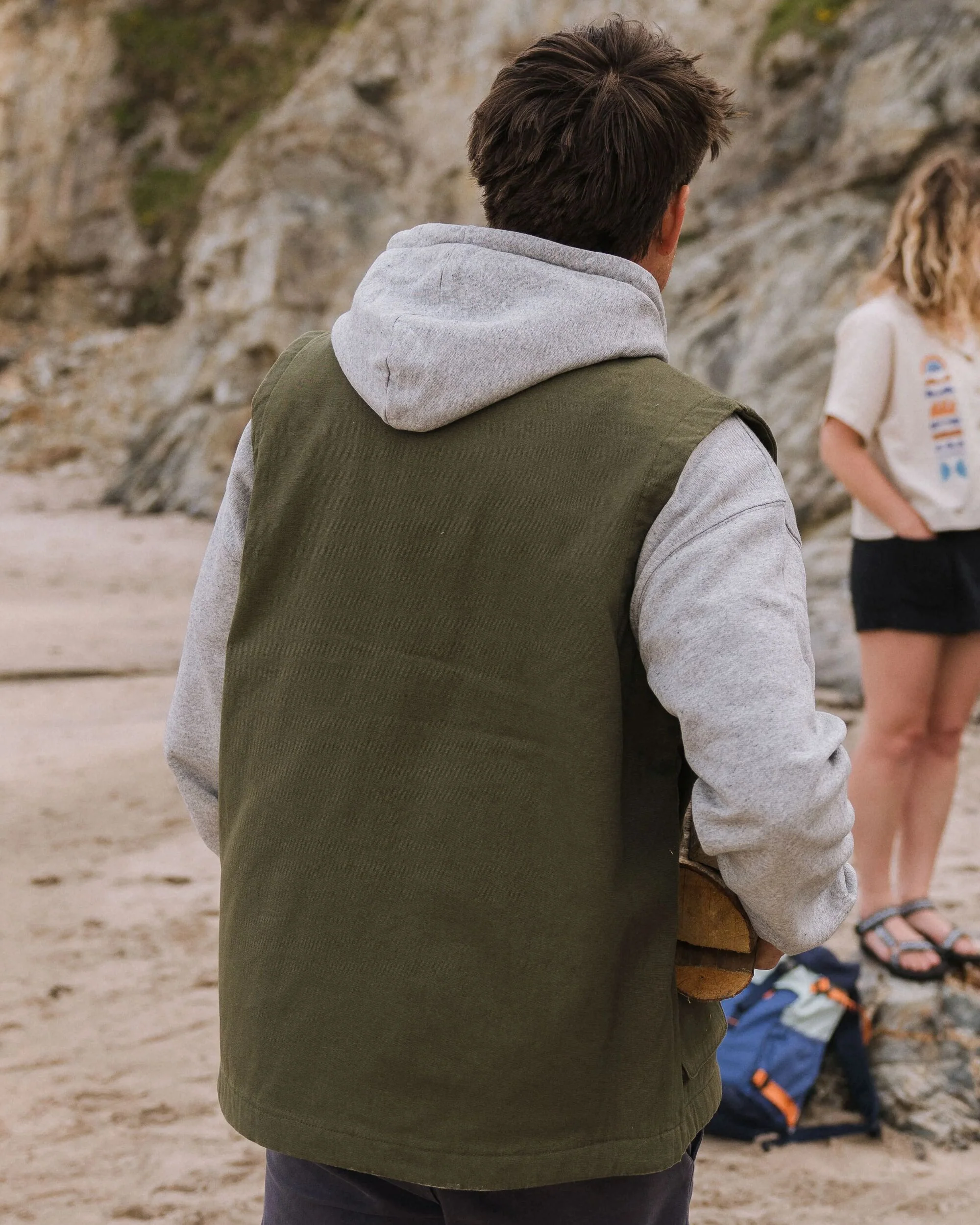 Explorers Organic Cotton Canvas Gilet - Khaki - Image 5