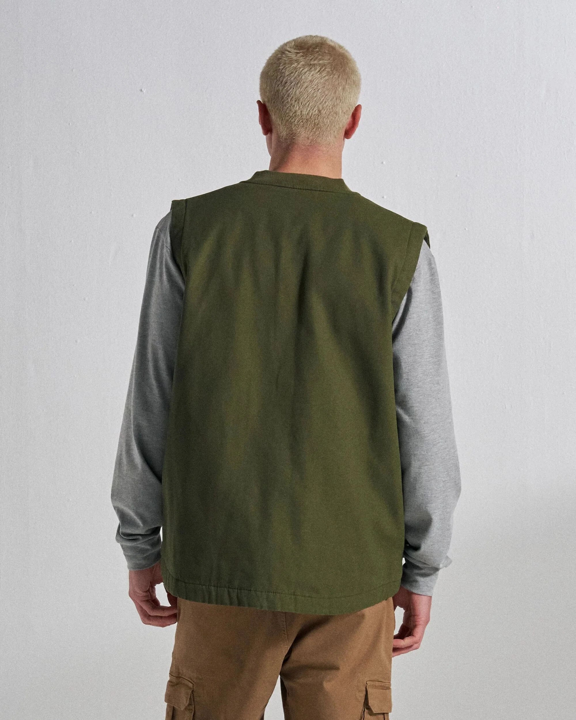 Explorers Organic Cotton Canvas Gilet - Khaki - Image 8