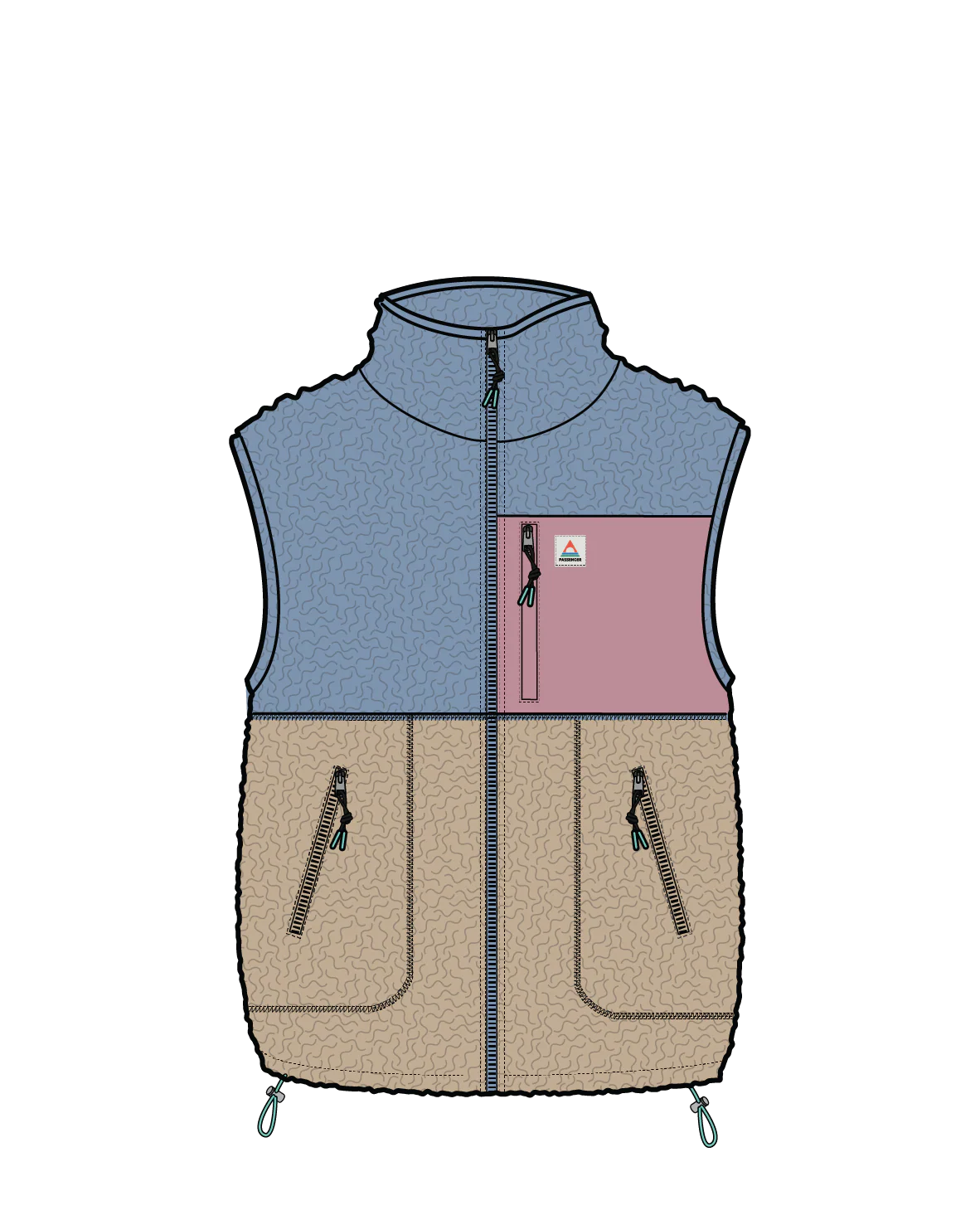 Fairbanks Sherpa Gilet - Faded Denim/Simply Taupe - Image 13