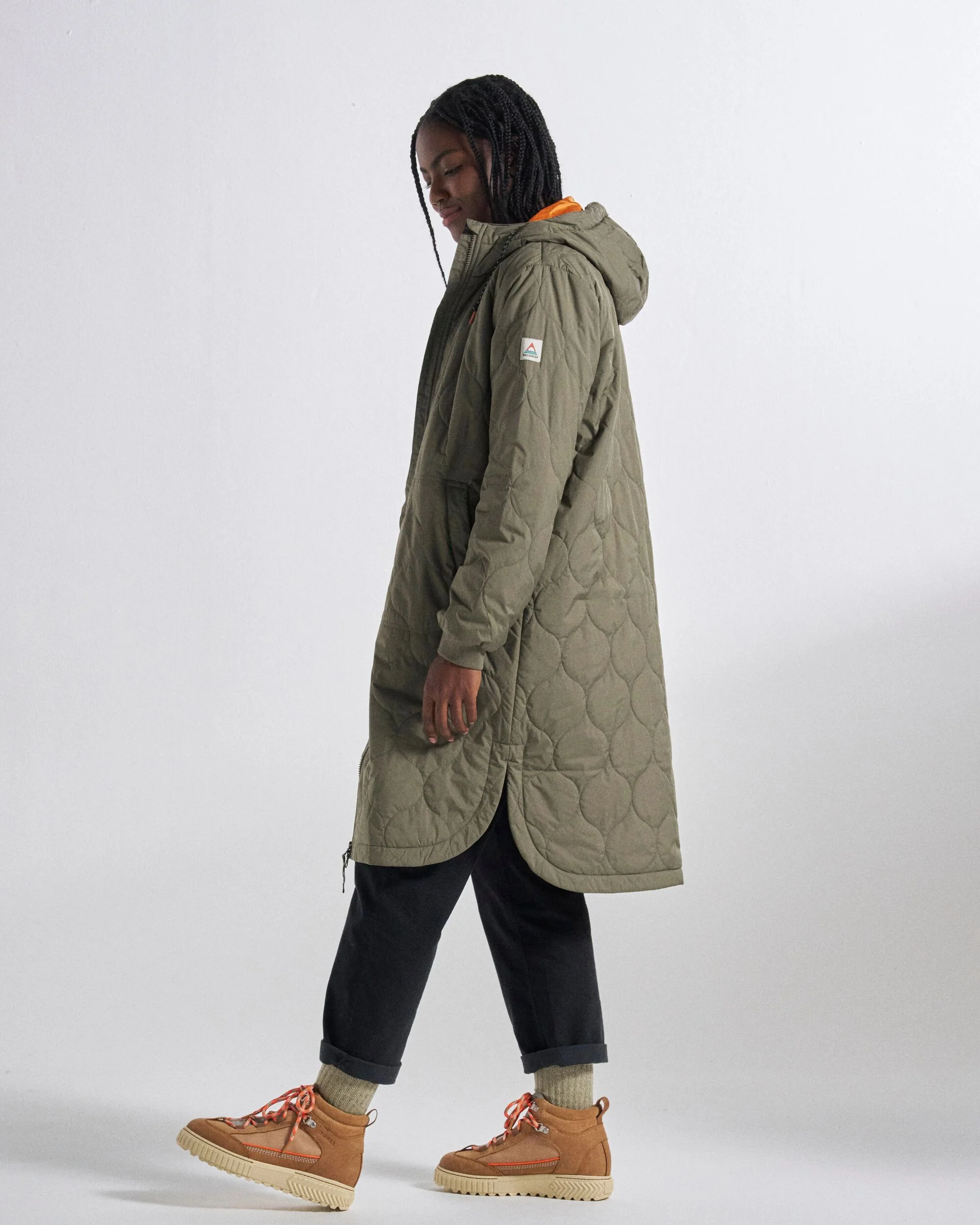 Flora Long Insulated Parka - Dusty Olive - Image 5