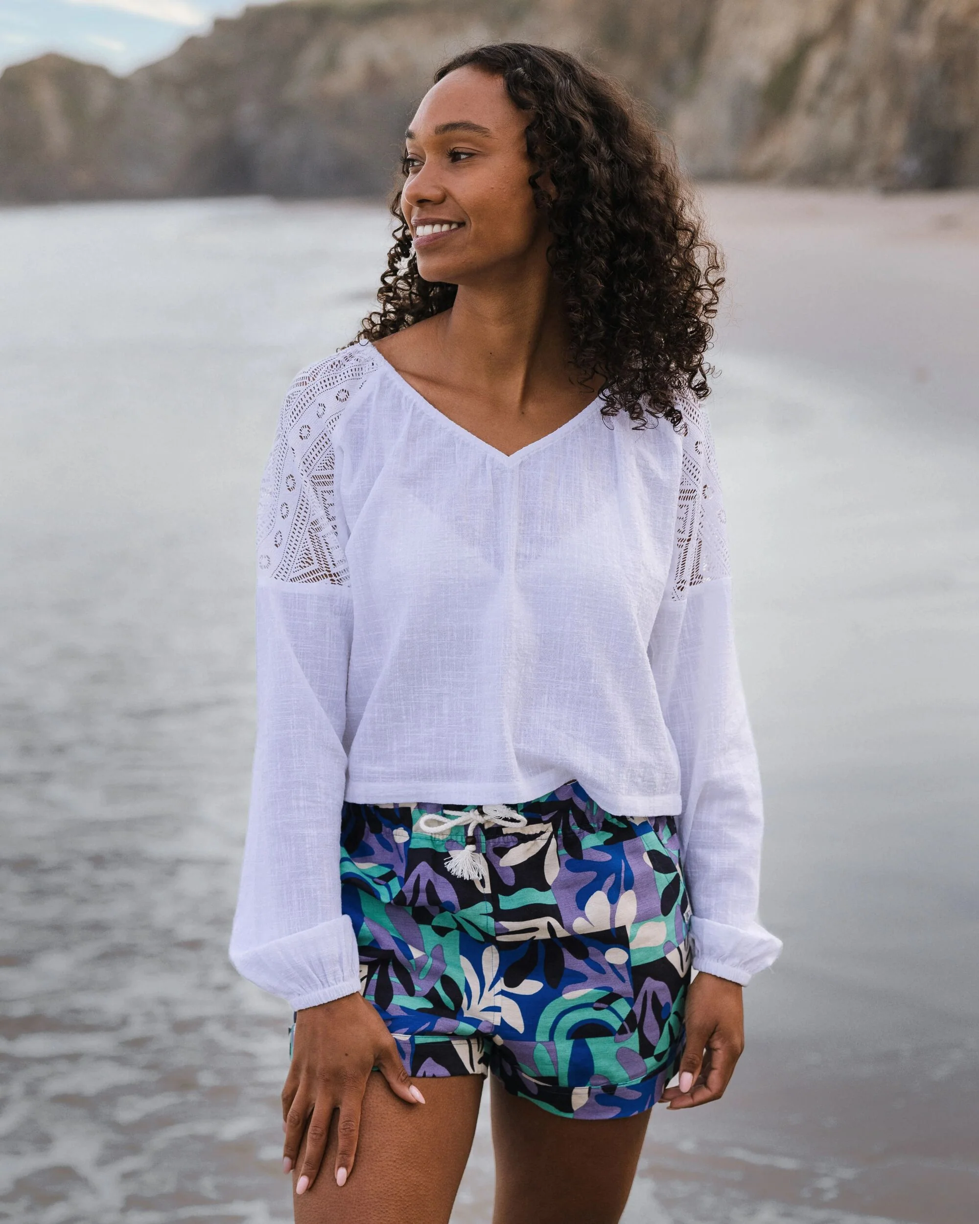 Flurry LS Woven Top - White - Image 4