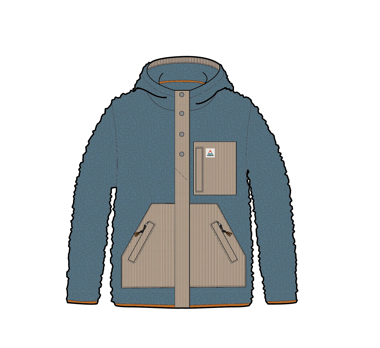 Clover Sherpa Hooded Fleece - Stormy Blue - Image 6