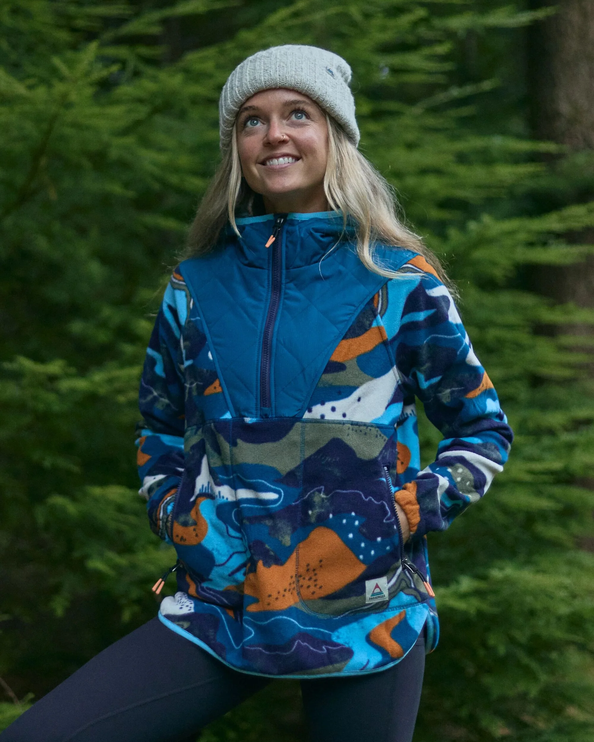 Juana Polar Hooded Fleece - Adventure Tidal Blue
