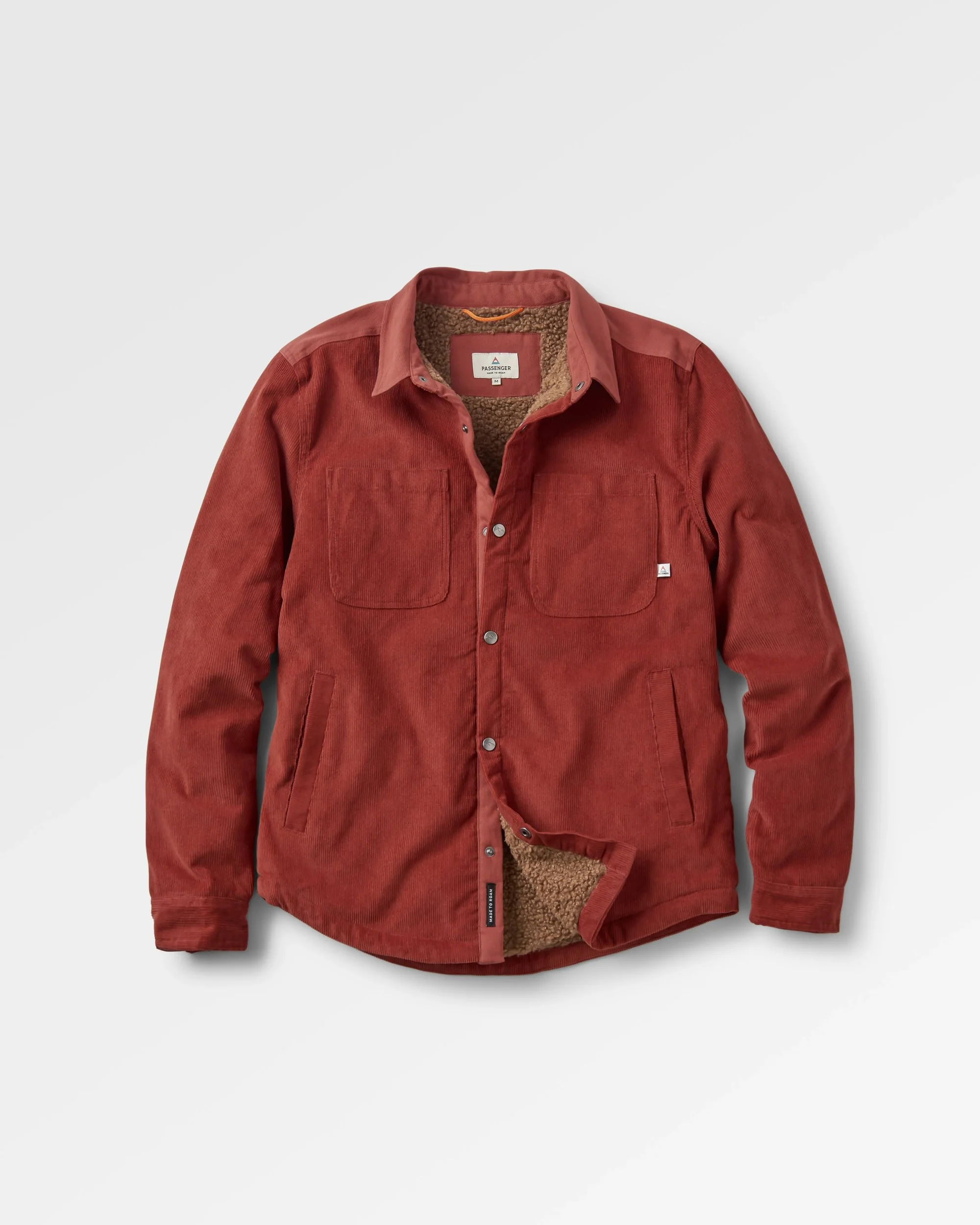 Kodiak Sherpa Lined Cord Overshirt - Red Ochre