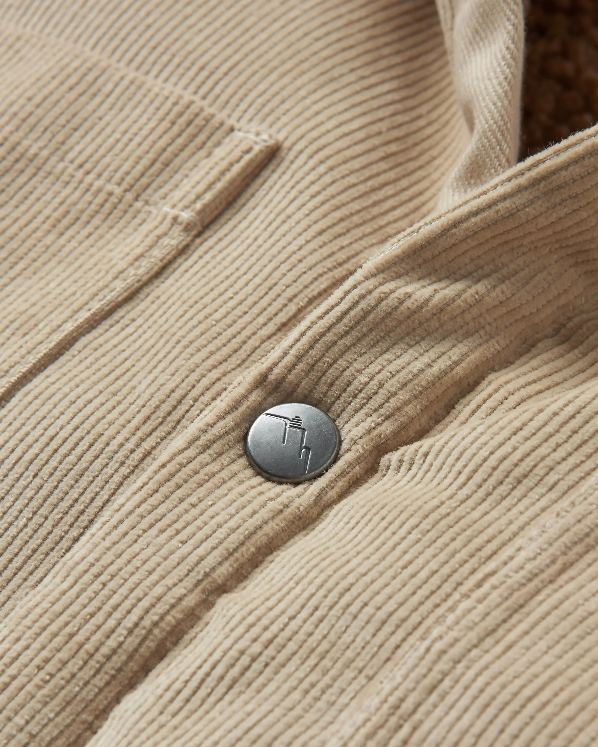 Kodiak Sherpa Lined Cord Overshirt - Stone - Image 6