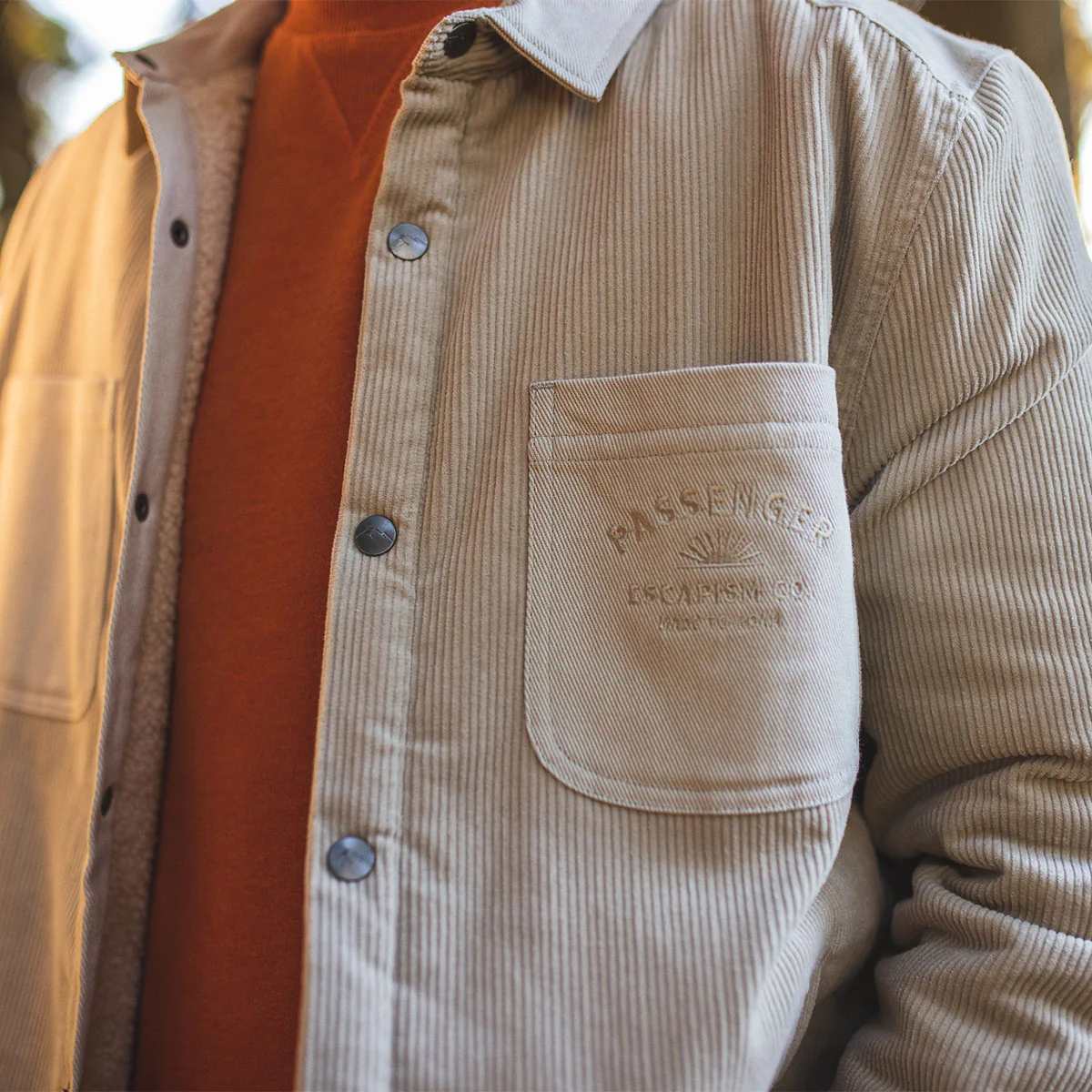 Kodiak Sherpa Lined Cord Overshirt - Feather Grey - Image 7