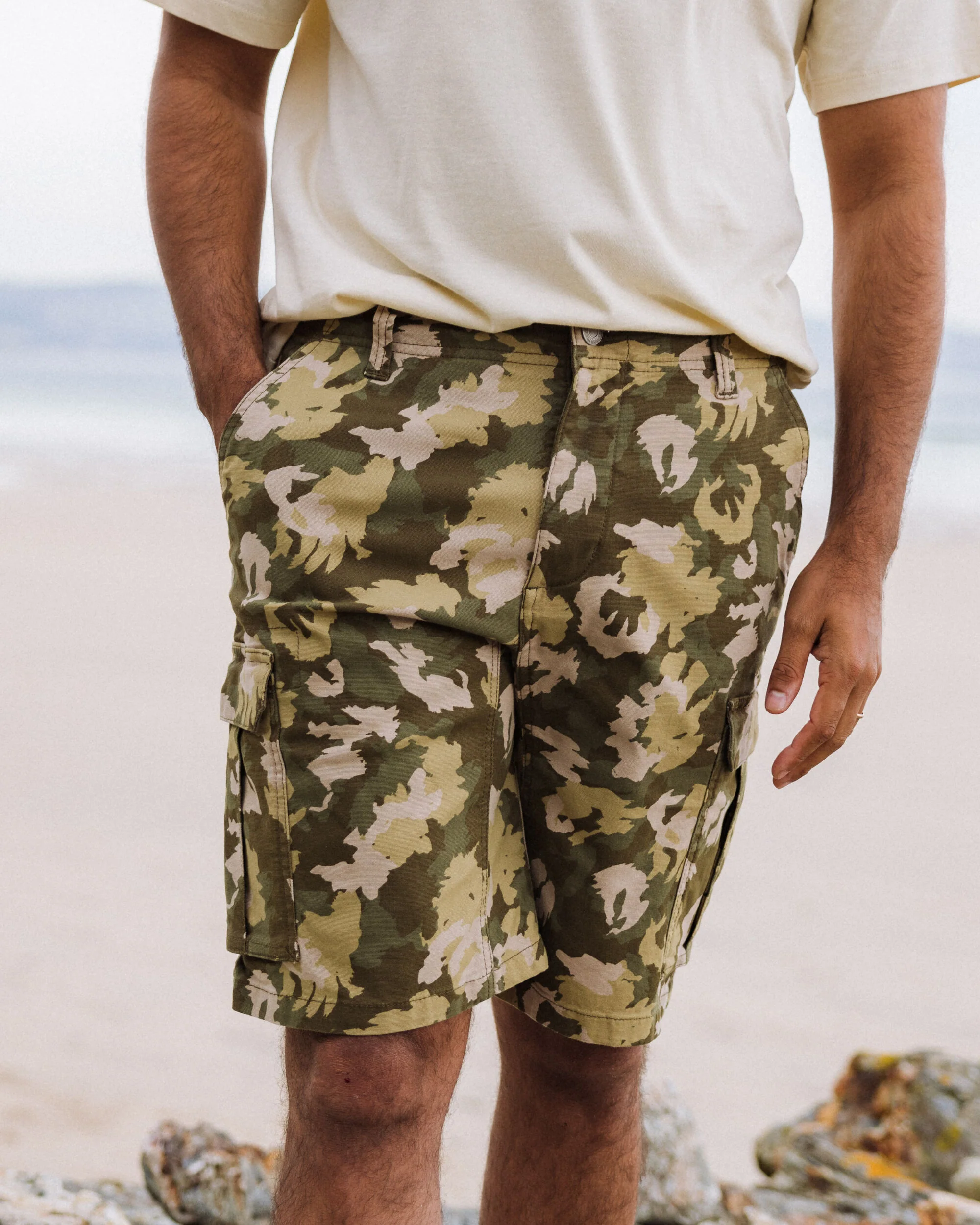 Lakeside Cargo Cotton Short - Woodland Camo Khaki