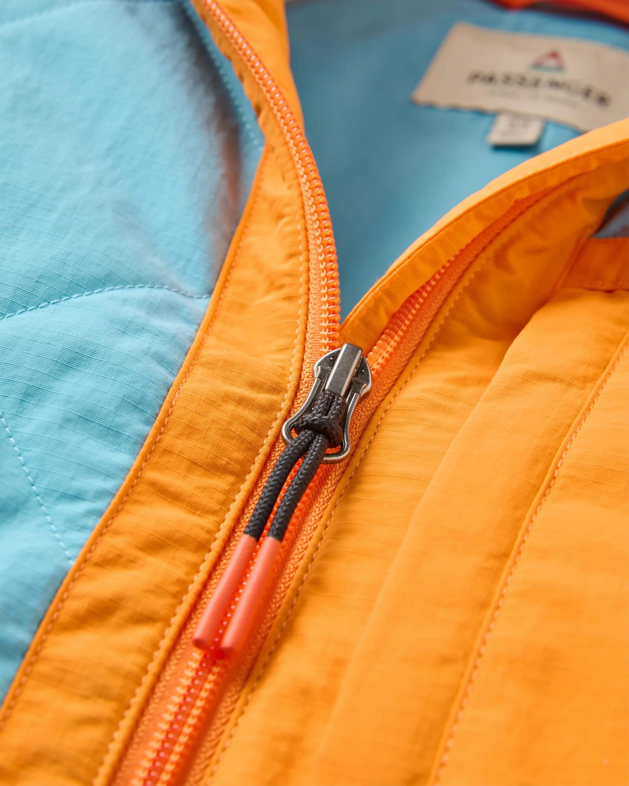 Lara Quilted Jacket - Oat/Retro Blue/Bright Orange - Image 8