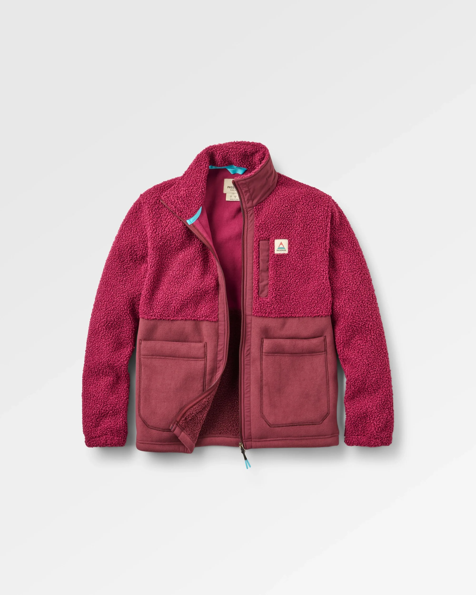 Oak Teddy Long Line Fleece - Fig/Wild Berry