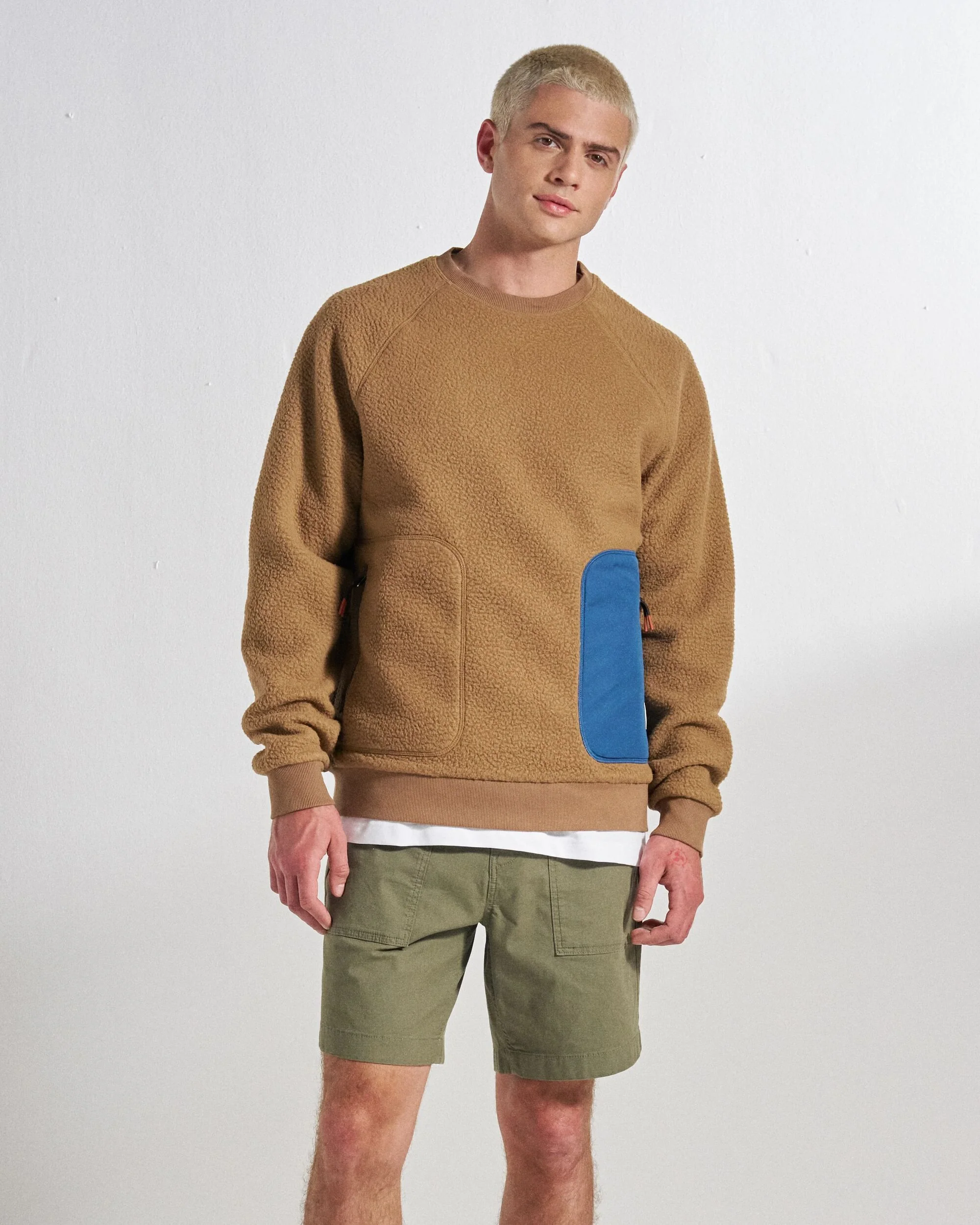 Offgrid Sherpa Crew Fleece - Caramel Brown