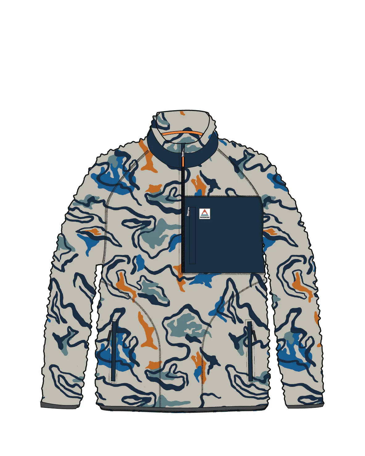 Offroad Sherpa 1/2 Zip Fleece - Abstract Strata Multi - Image 13