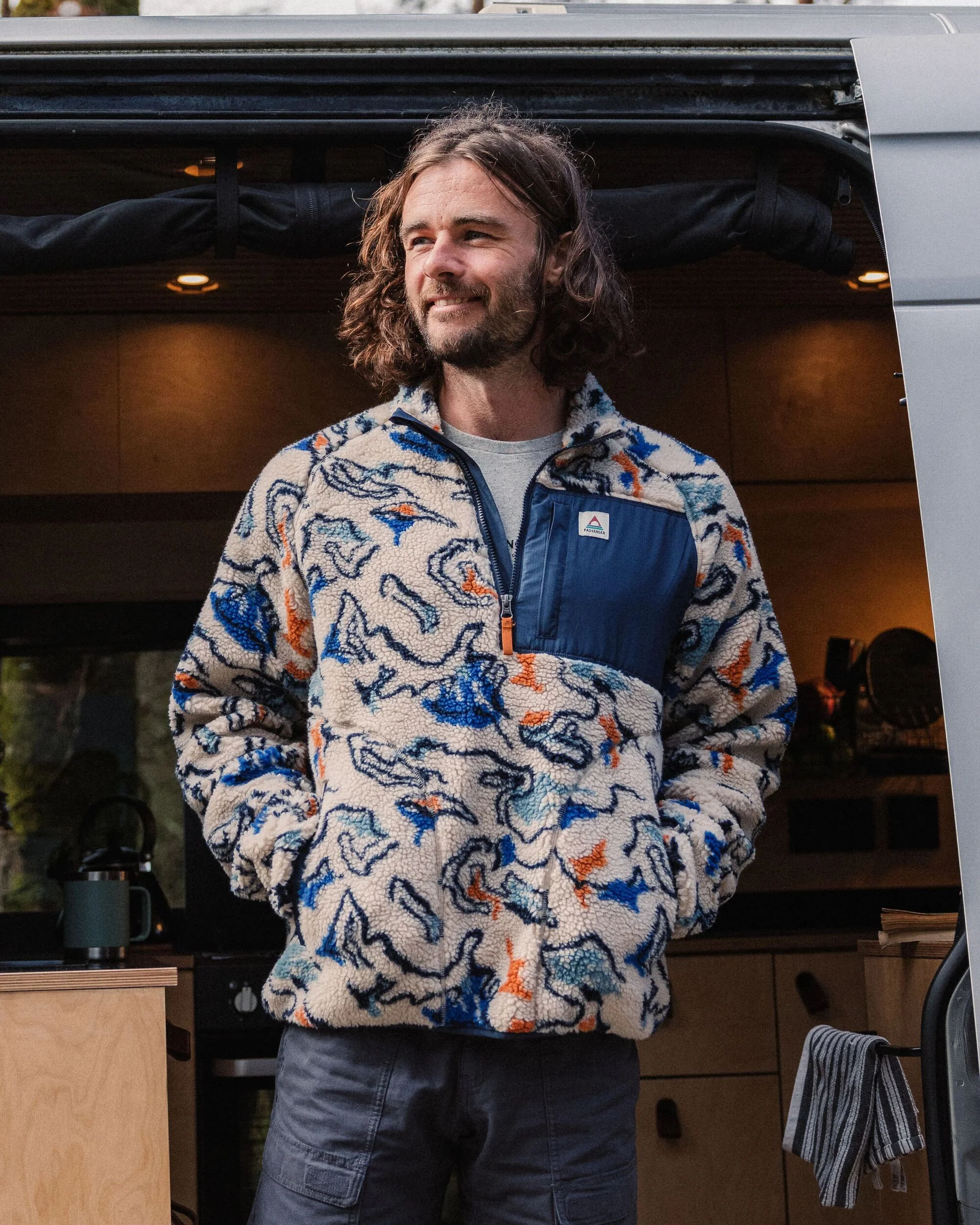 Offroad Sherpa 1/2 Zip Fleece - Abstract Strata Multi - Image 3