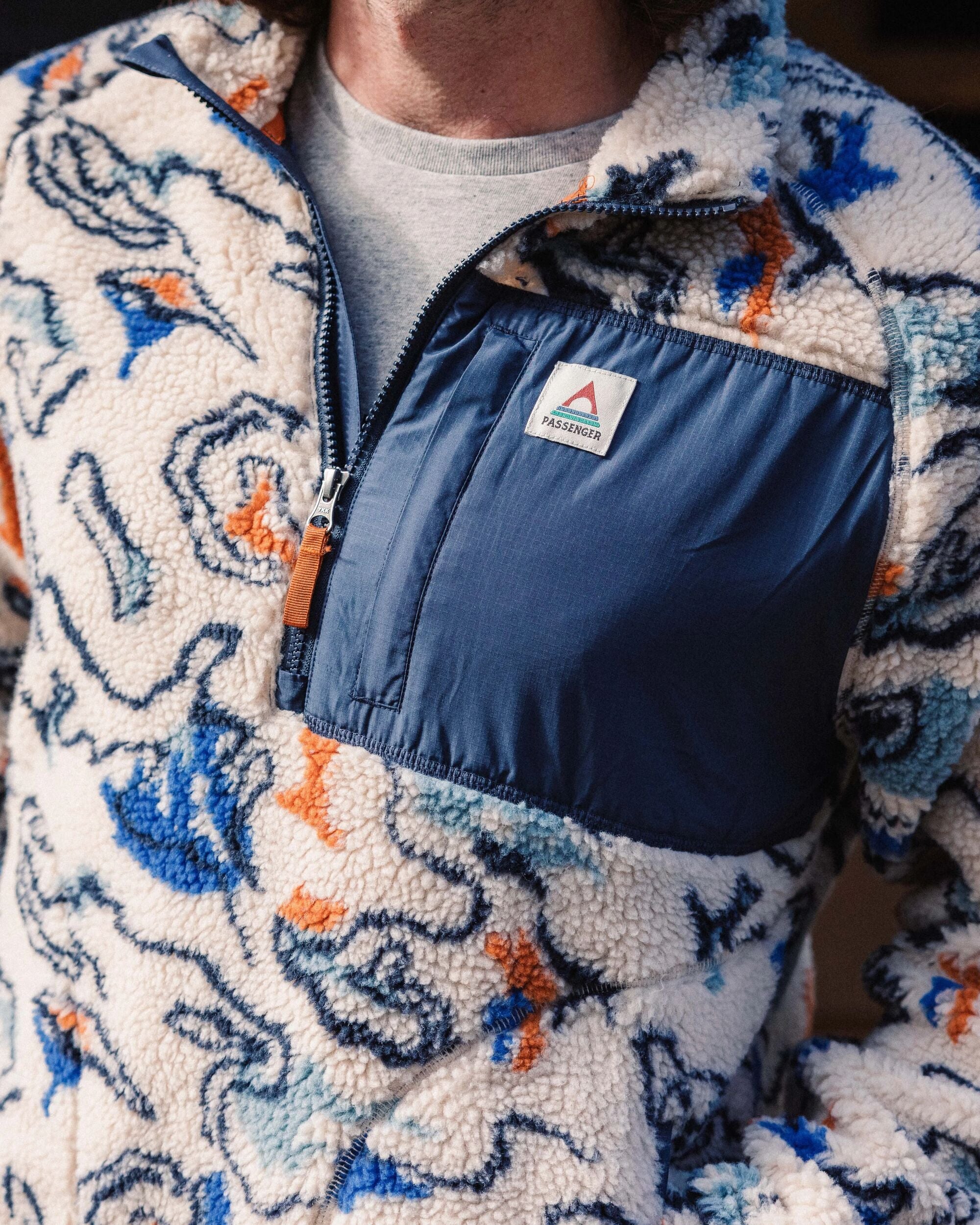 Offroad Sherpa 1/2 Zip Fleece - Abstract Strata Multi - Image 4