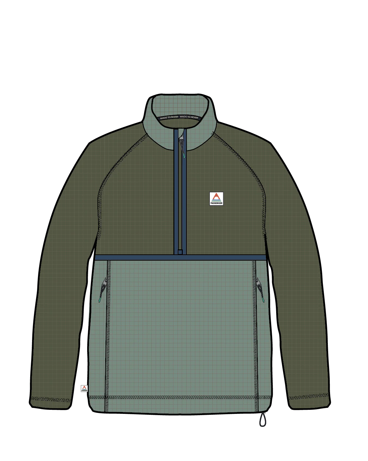Overlook Grid Polar Fleece - Khaki/Pistachio - Image 7