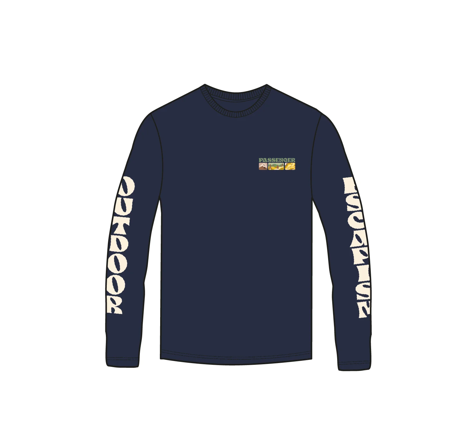 Patches LS T-Shirt - Rich Navy - Image 7