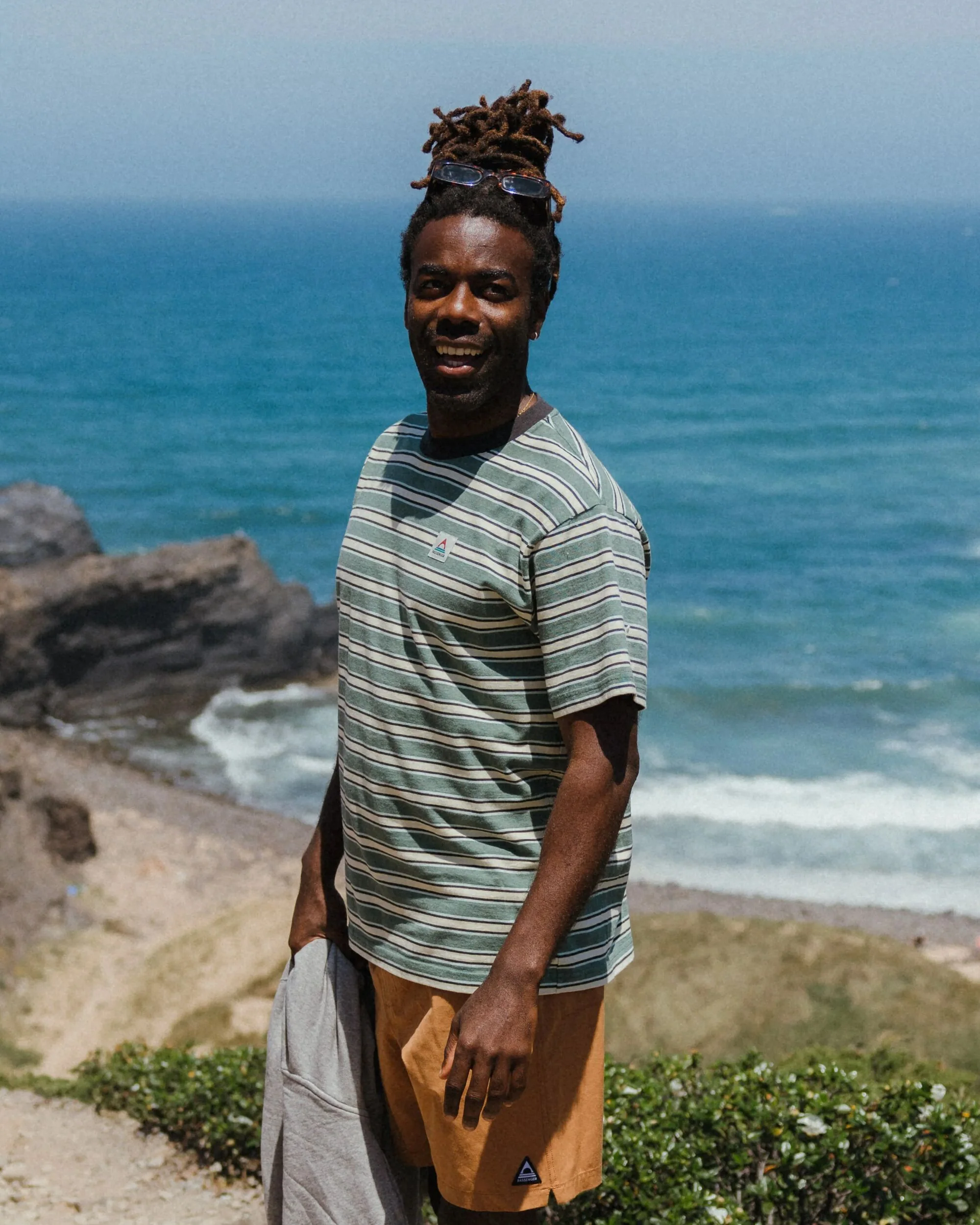 Retro Relaxed Fit T-Shirt - Deep Ocean Multi Stripe