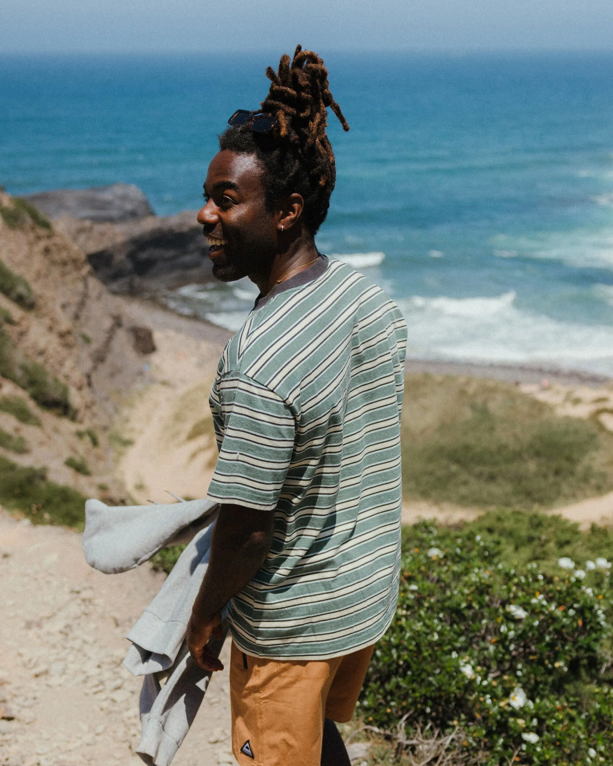 Retro Relaxed Fit T-Shirt - Deep Ocean Multi Stripe - Image 3