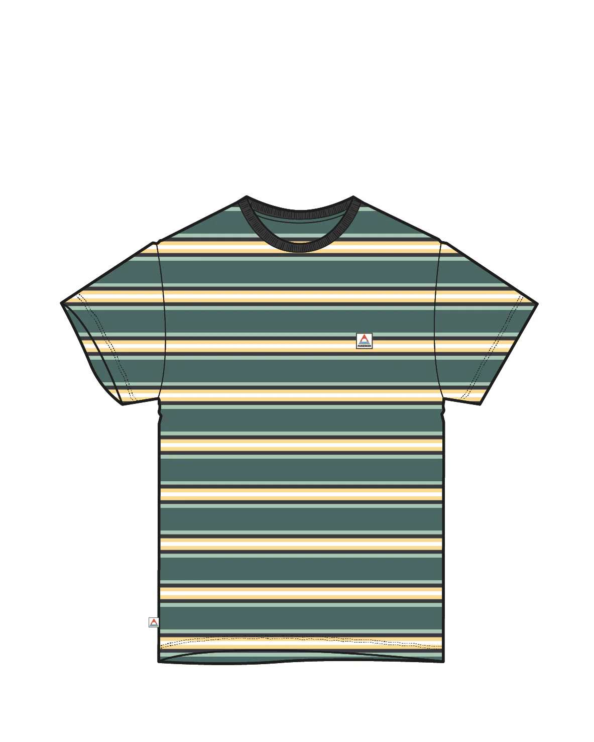 Retro Relaxed Fit T-Shirt - Deep Ocean Multi Stripe - Image 9