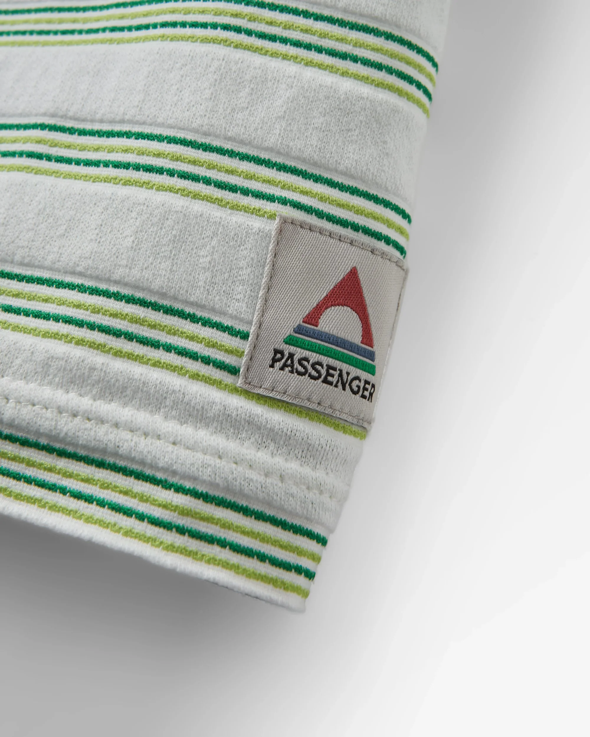Retro Vibes Organic Cotton T-Shirt - Multi White/Green Stripe - Image 4