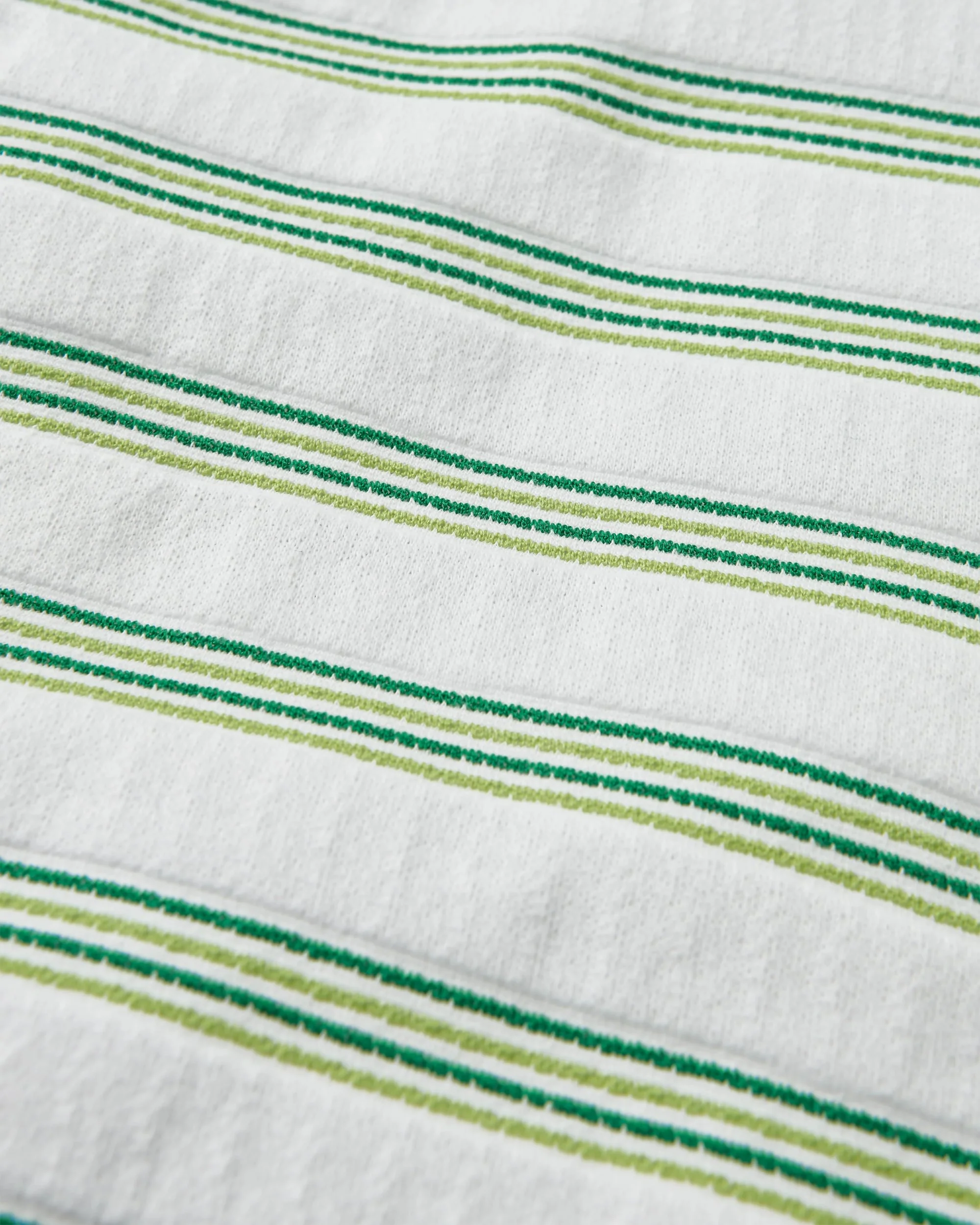 Retro Vibes Organic Cotton T-Shirt - Multi White/Green Stripe - Image 5