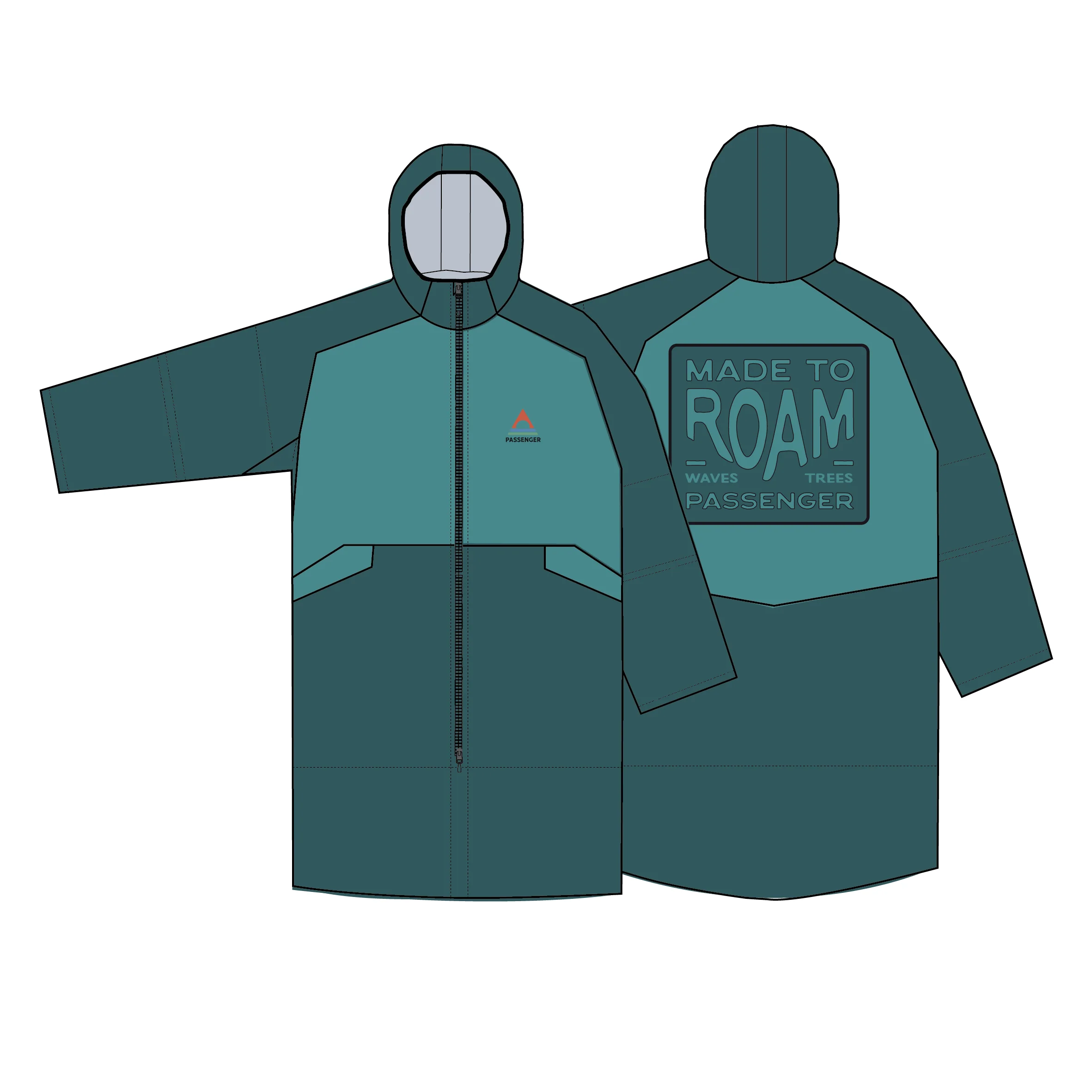 Riptide Packable Changing Robe - Mediterranean/ Ocean Teal - Image 10