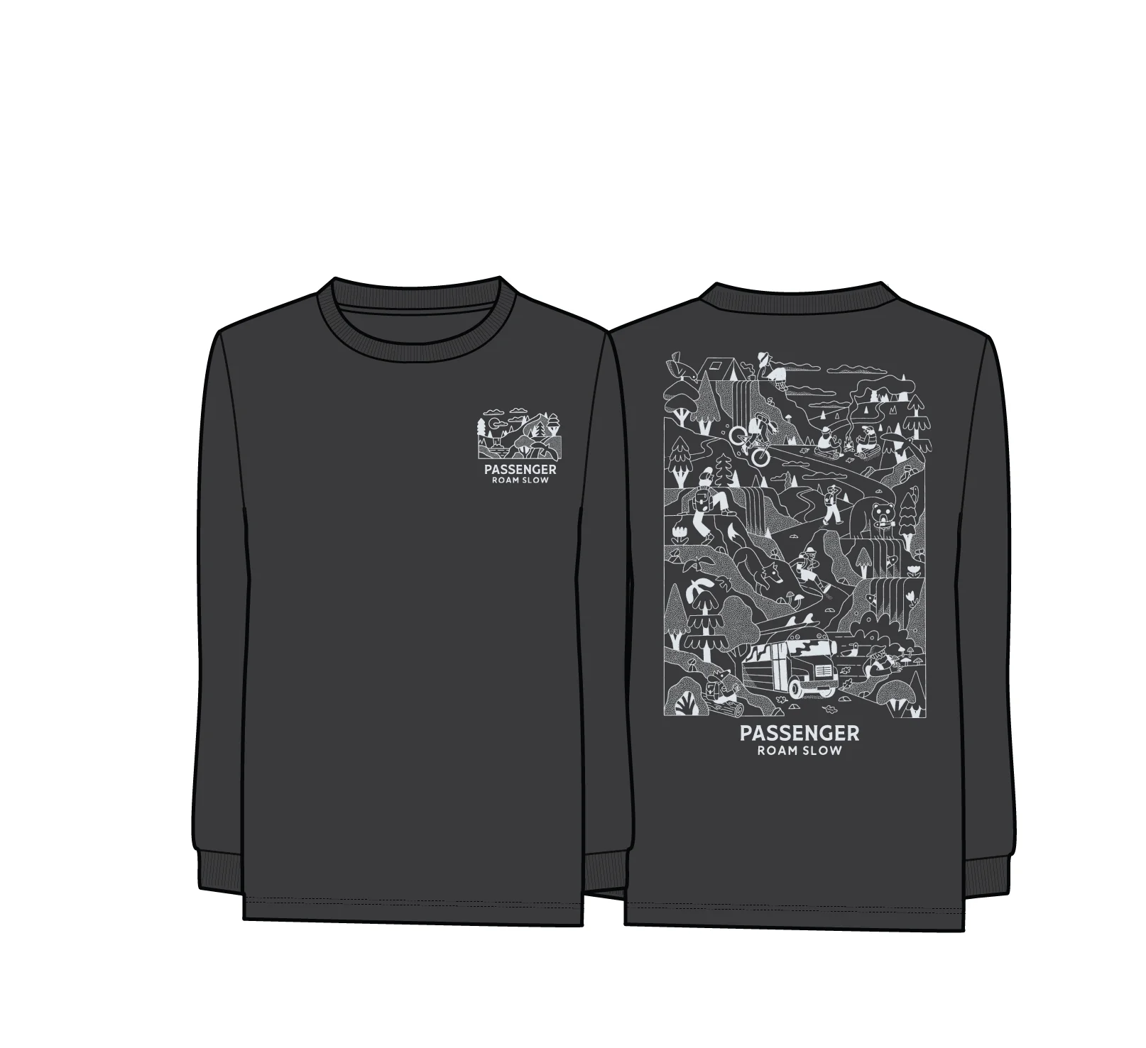 Roam Slow Women's LS T-Shirt - Black - Image 10