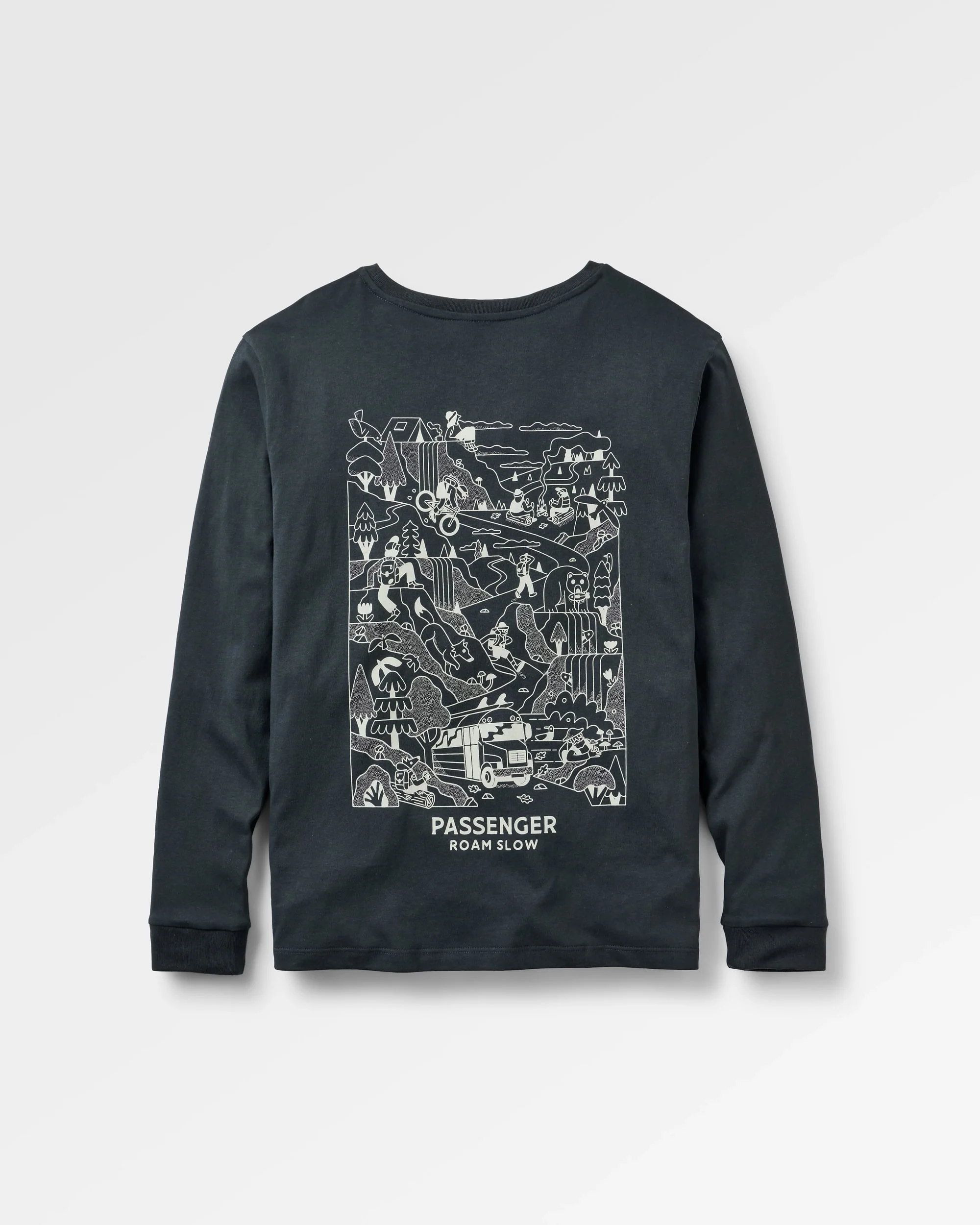 Roam Slow Women's LS T-Shirt - Black - Image 5