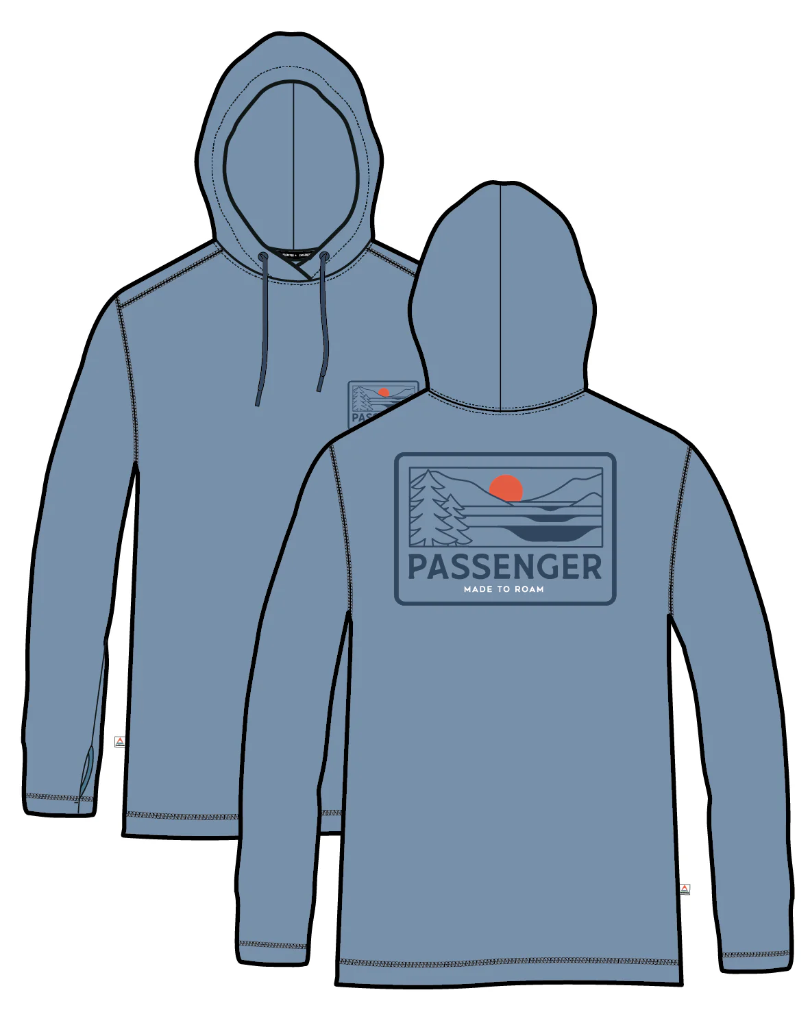 Roamscreen UPF50 Drirelease® Men's Hoodie - Faded Denim - Image 11