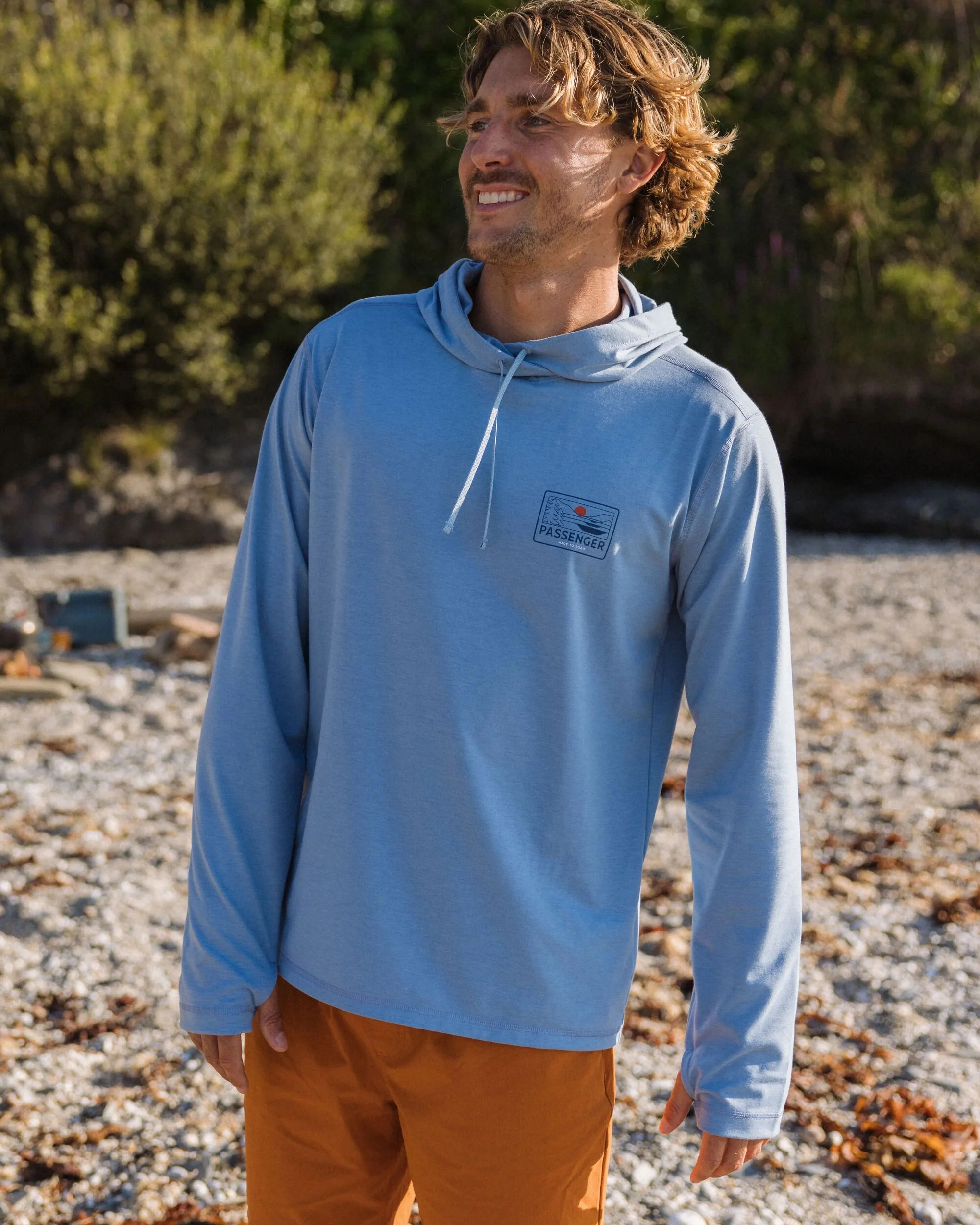 Roamscreen UPF50 Drirelease® Men's Hoodie - Faded Denim - Image 3